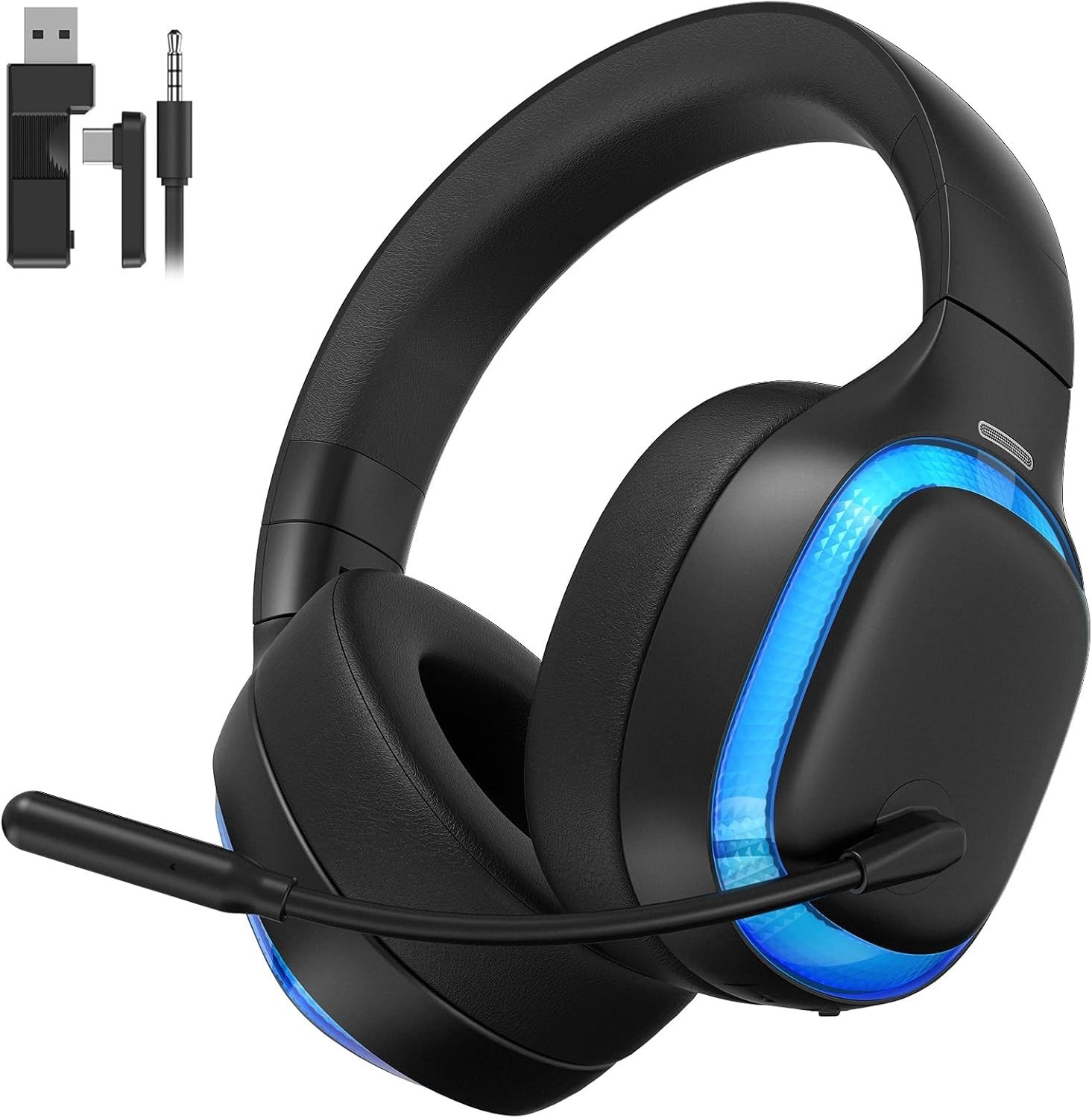 Comfortable Over-Ear Gaming Headset for PS5 & Multi-Platform - 2.4GHz Wireless
