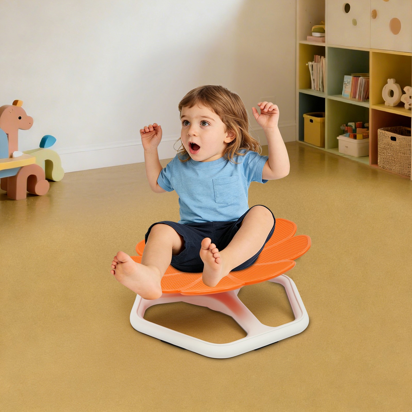 Flower Swivel Chair for Kids, 360° Spinning Seat, Kids Sit and Spin Seat 43*20cm