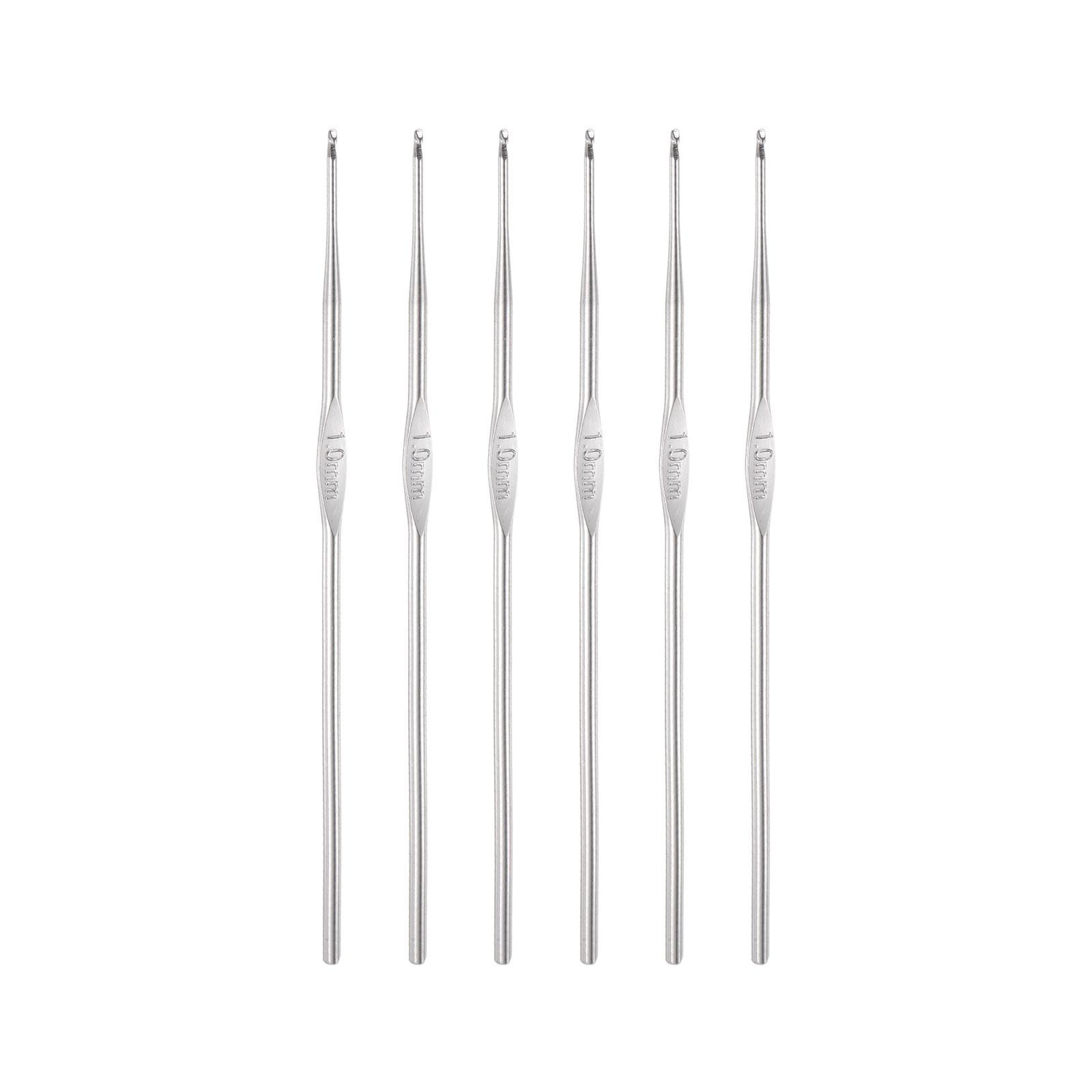 Stainless Steel Crochet Hook 1mm US Size 12 Knitting Needles 6Pack