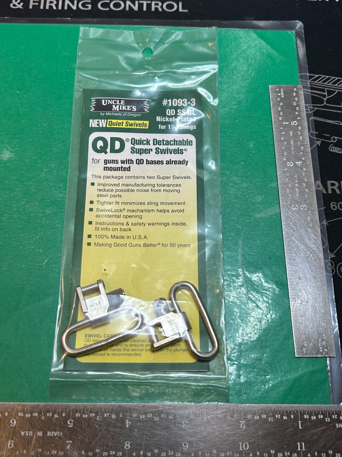 Uncle Mike's Nickel Quick Detach Sling Swivels, 1 1/4-Inch #1093-3 (NEW)