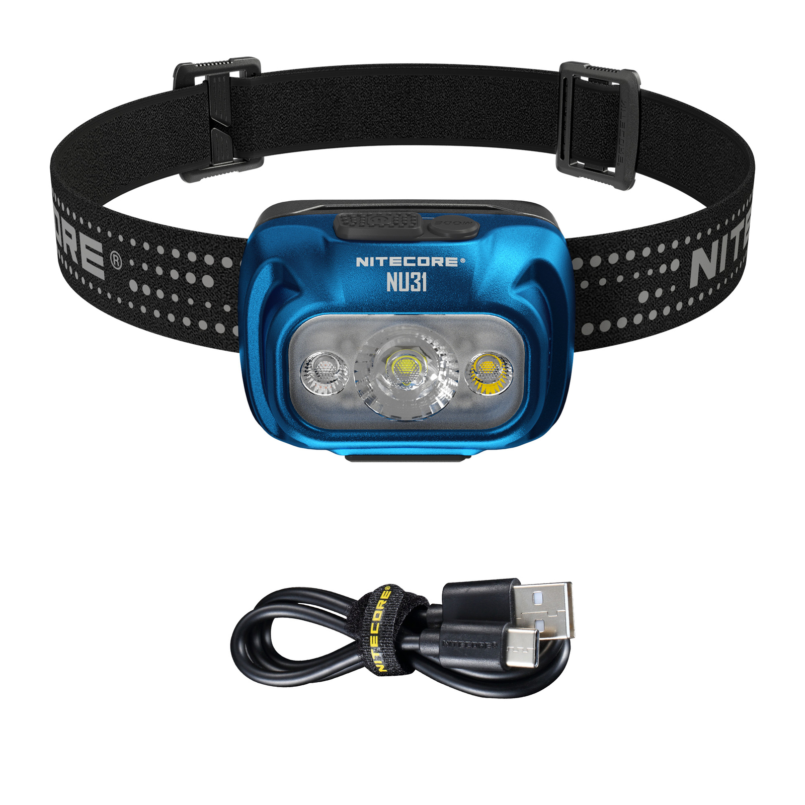 Nitecore NU31 Headlamp 550 Lumen LED USBC Rechargeable with White & Red Beam -BL
