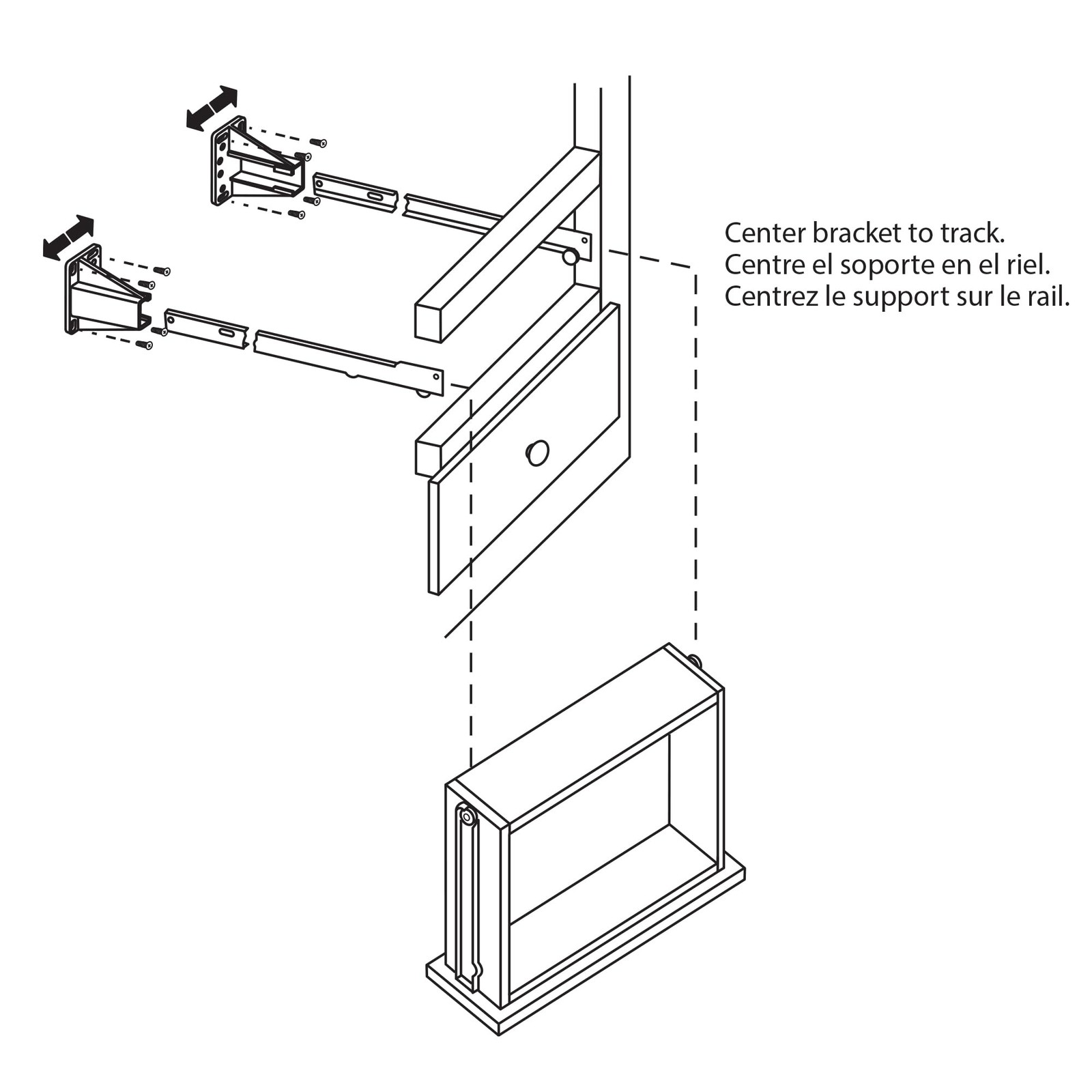 R 7240 Drawer Side Track Brackets, White Nylon 1 Pair