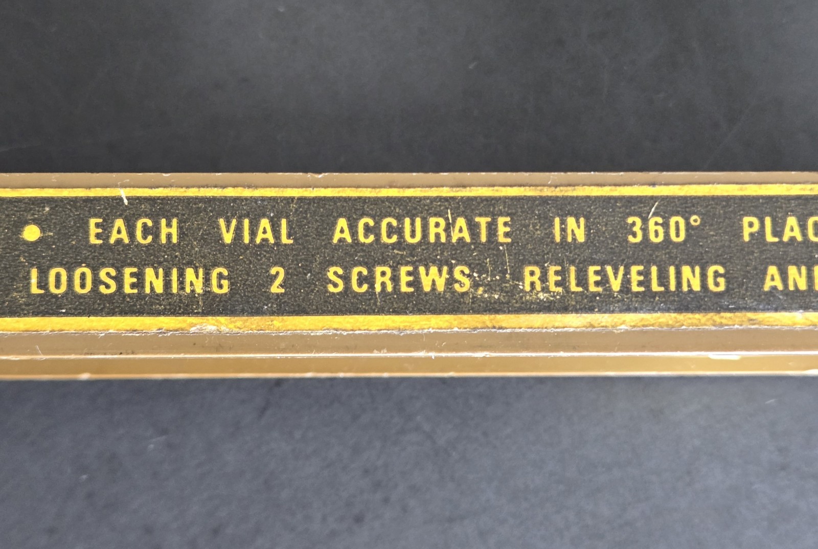 Vintage Unbreakable Level 12" Two Vial Adjustable Tool Trophy USA Non-Magnetic
