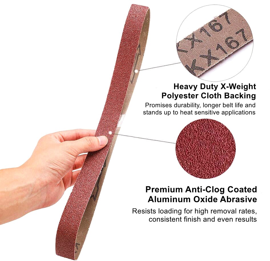 54PCS 1x30 in Sanding Belt Cloth Belts Sander 60 80 120 150 180 240 320 400 Grit