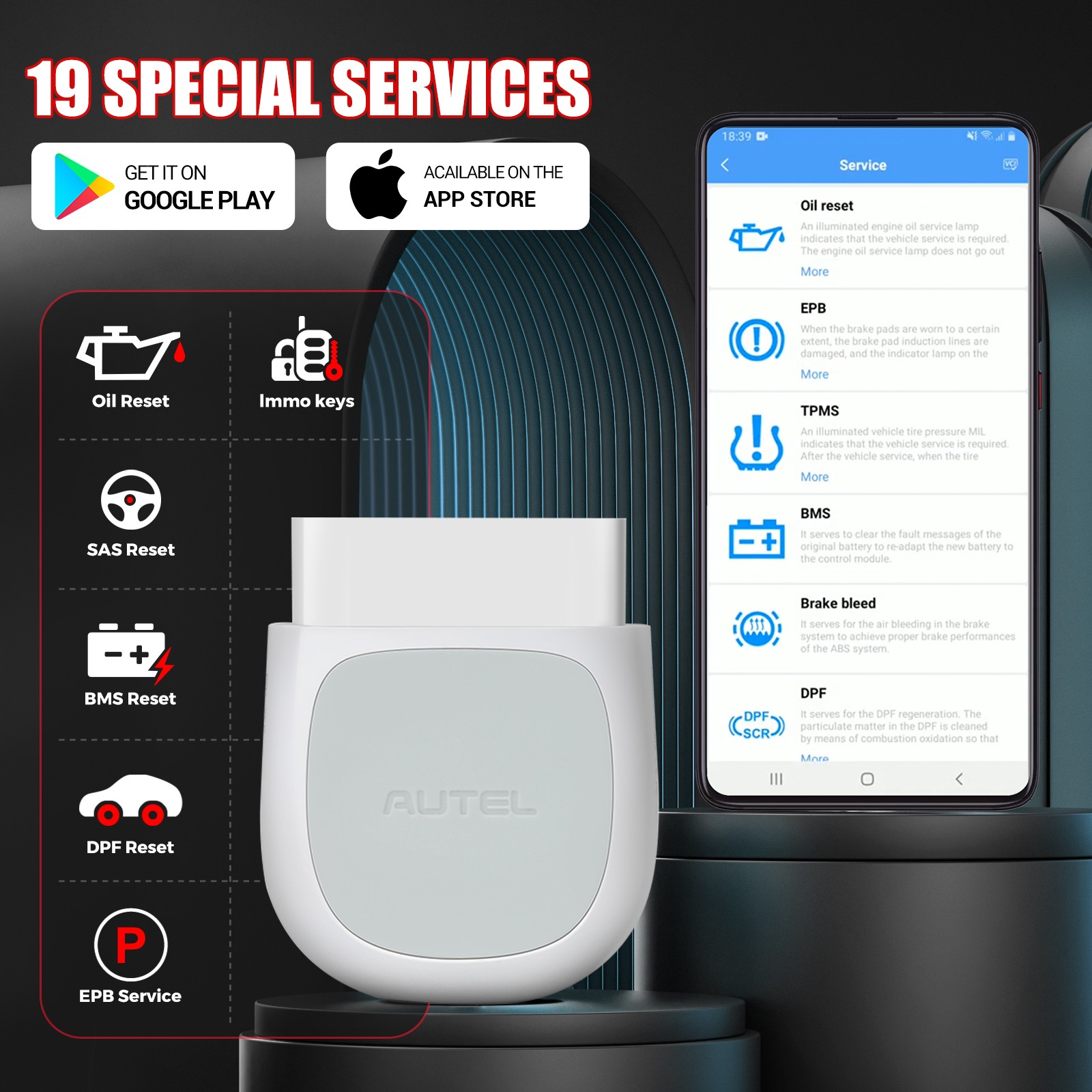 Autel AP200 Bluetooth OBD2 Scanner Code Reader Full Systems Diagnostic Oil Reset