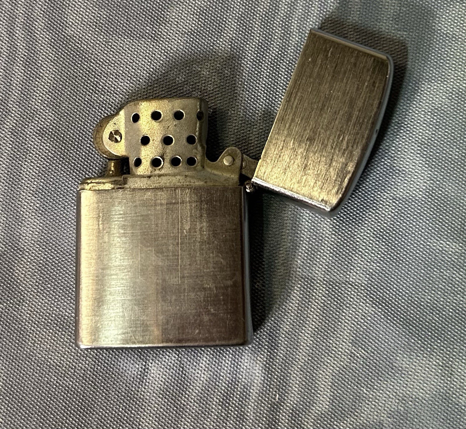 Vintage Brushed Chrome Flip-Top Lighter Japan
