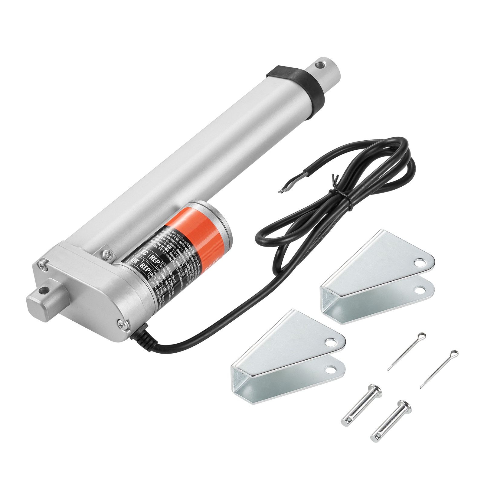 12V 6in Stroke Linear Actuator 330lbs with Mounting Bracket IP54