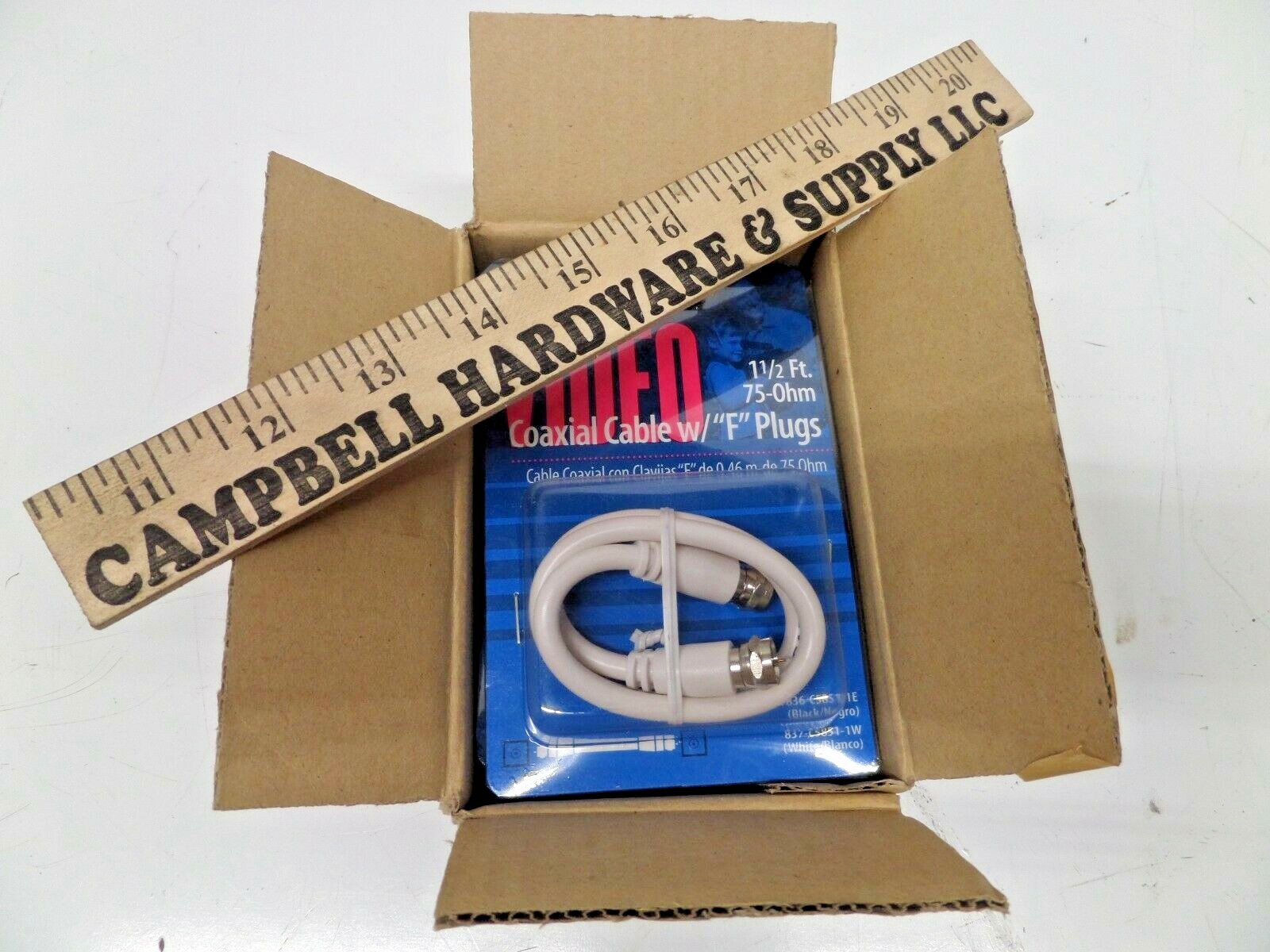 Video Coaxial Connector Cable with F Plugs Leviton White (Lot of 5)
