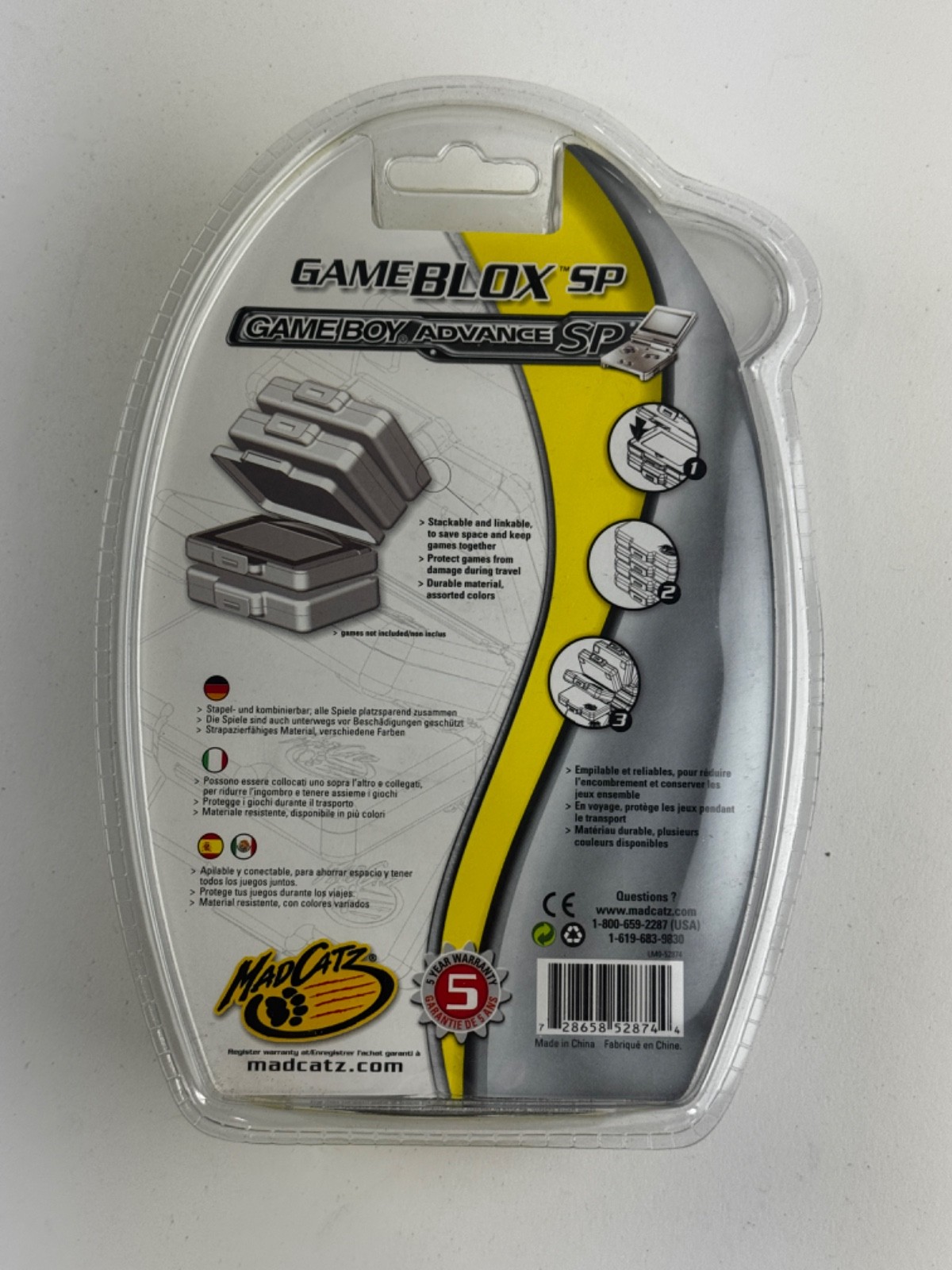MadCatz Gameblox SP Stackable Linkable Gameboy Advance SP Game Cases New Sealed