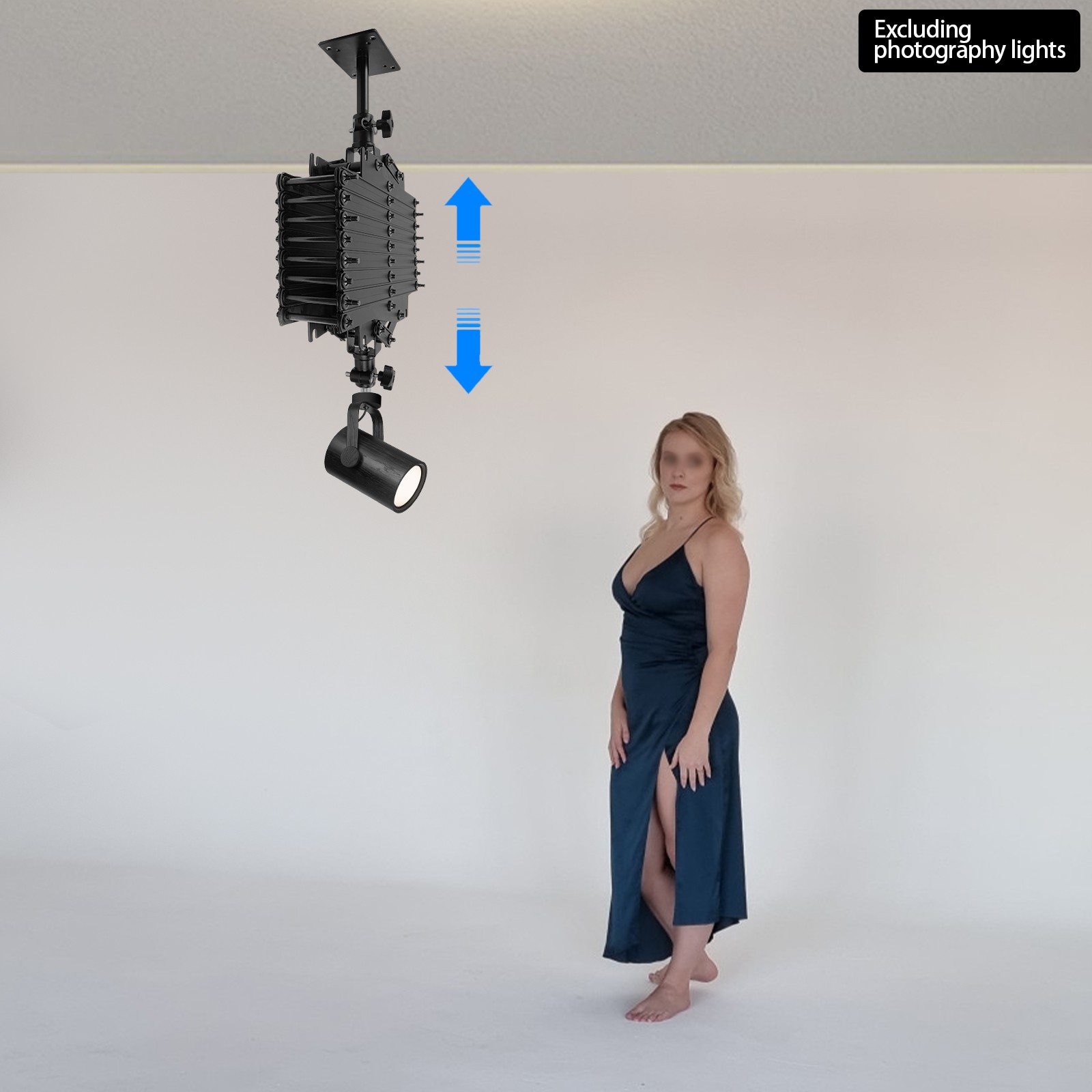 2M Drop Pantograph Studio Photography Ceiling Rail Photo Studio System Safe