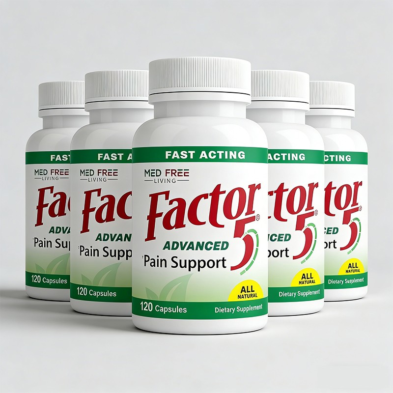 1-5pack Med Free Living Factor 5 Organic Joint & Muscle Support Complex 120 Caps