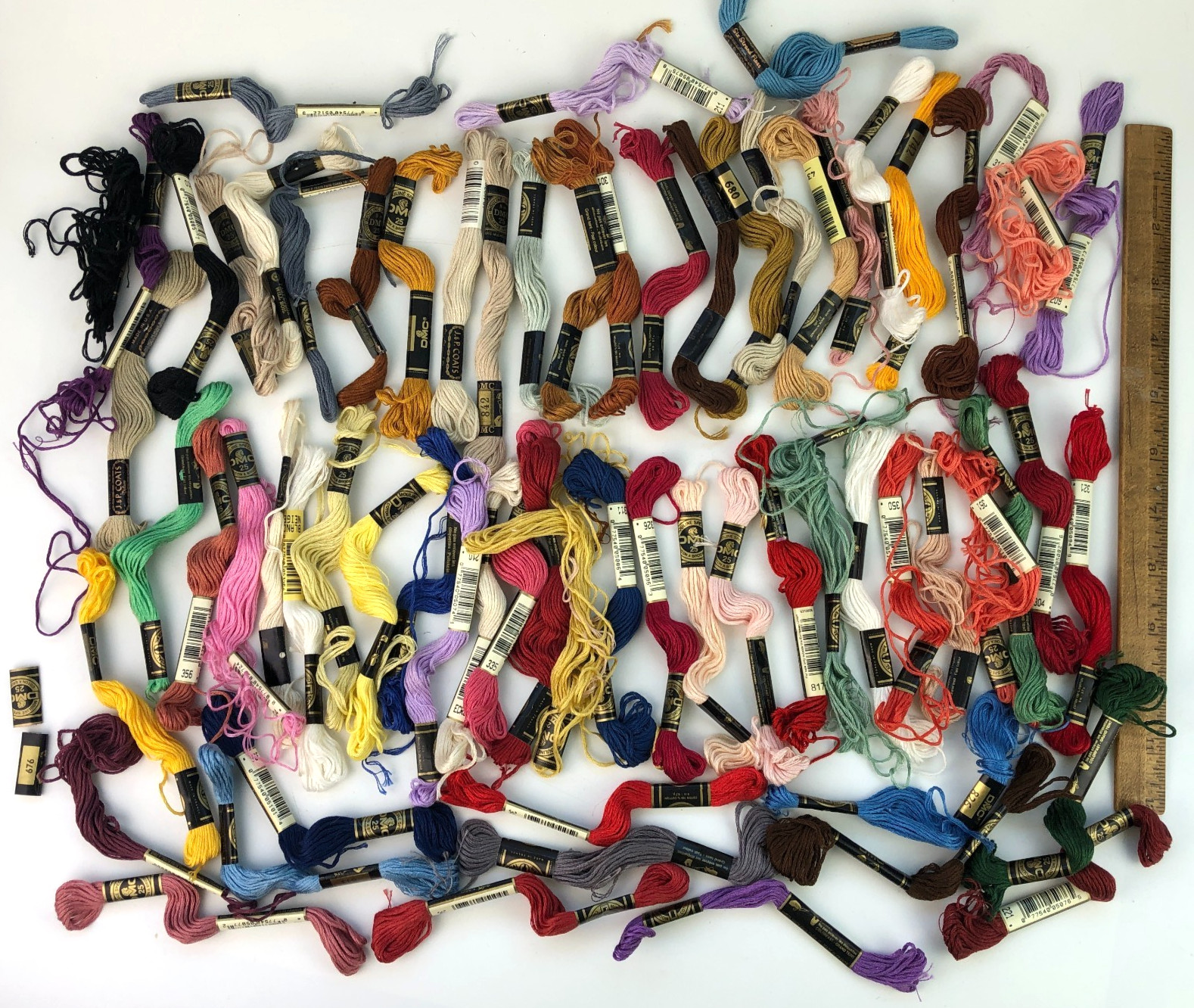 68 Colors DMC Embroidery Cotton Floss Skein #25 Used & Unused France