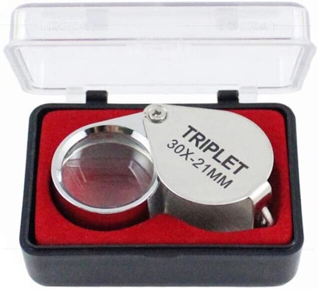 Folding Mini 30x21mm Loupe Magnifying Rotating Jewelers Eye Glass Magnifier Silv