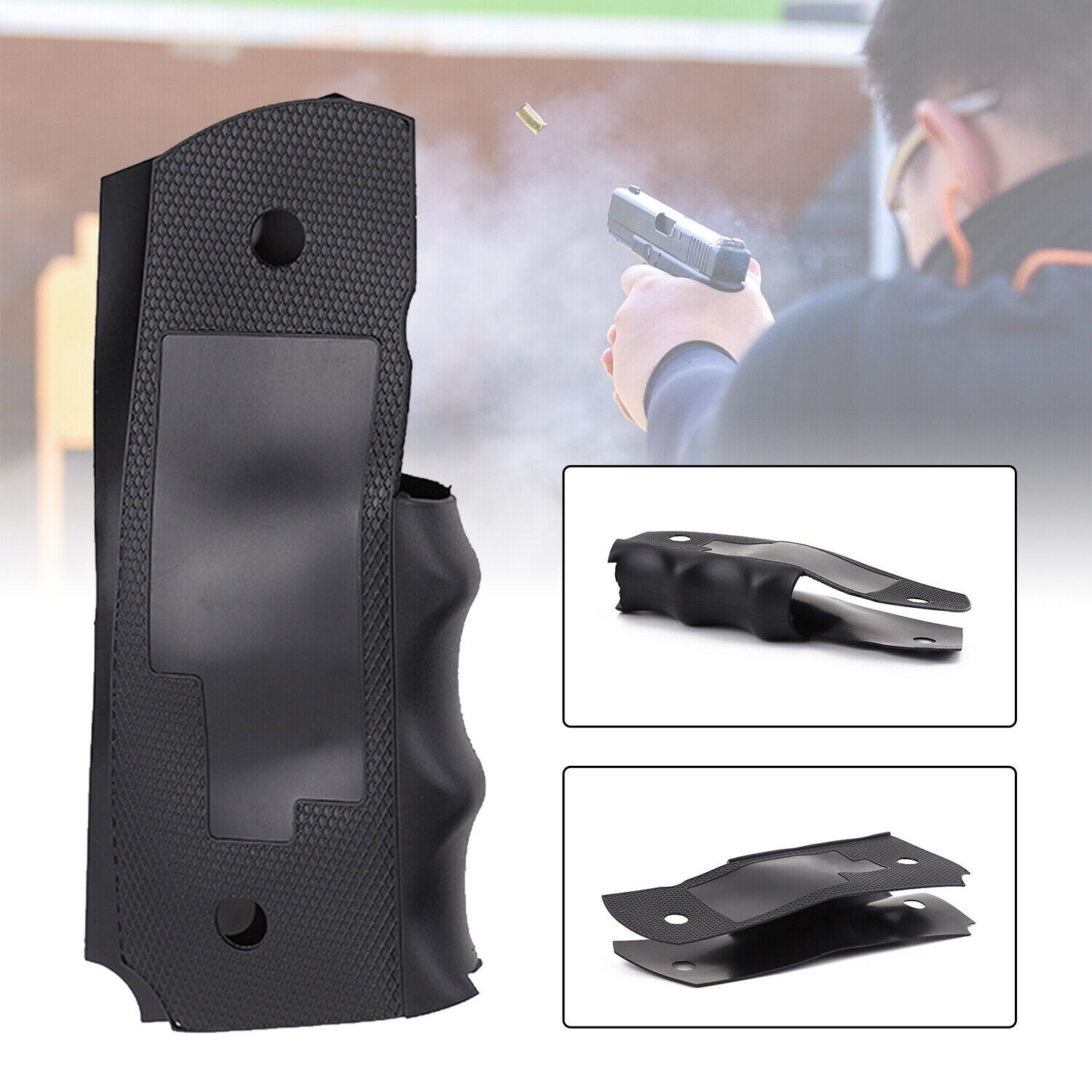 For PG1911-1 Grip Wraparound Rubber Government Finger Groove Grip Insert