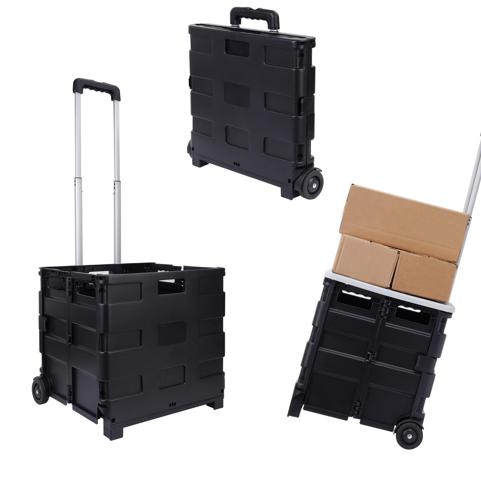 Elevon Office Cart Rolling Cart Basket â€‹Storage Container with Wheels and Hand