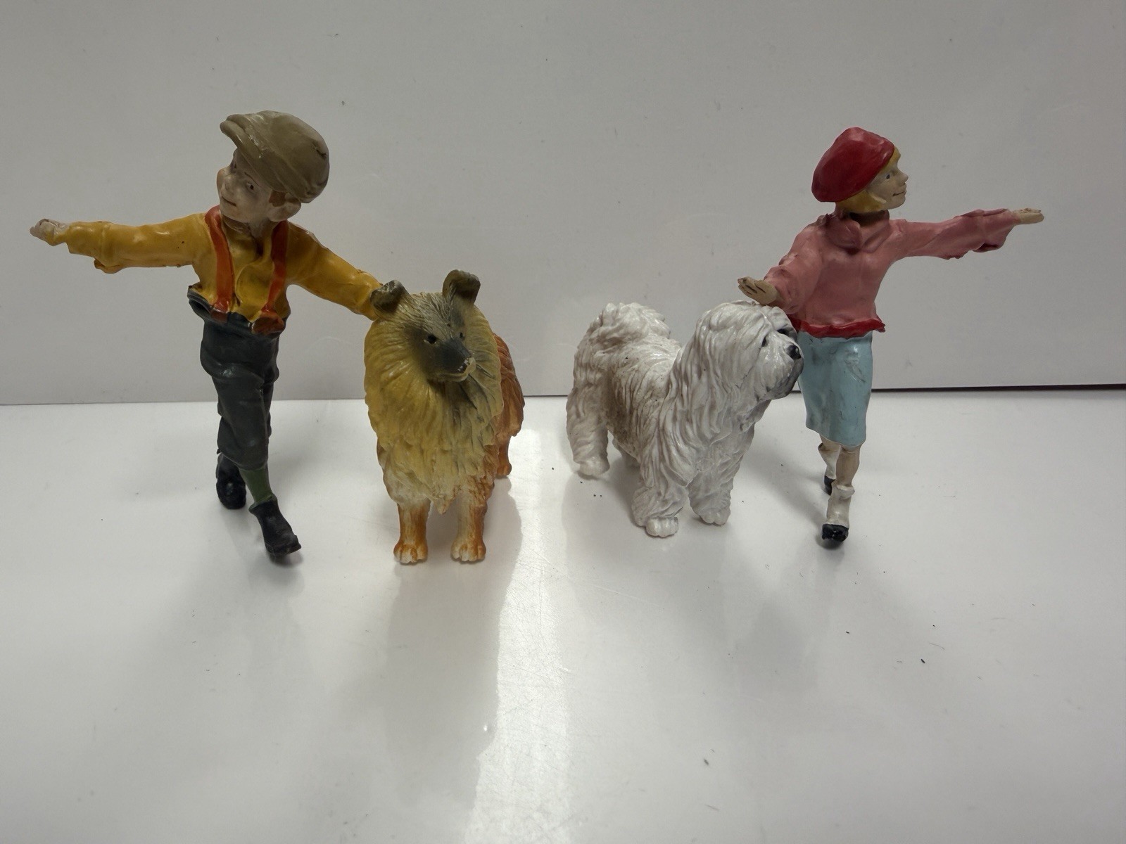 Just Plain Folk # 0562 G Scale Train Figure Girl And Boy With 2 Dogs Dog NEW