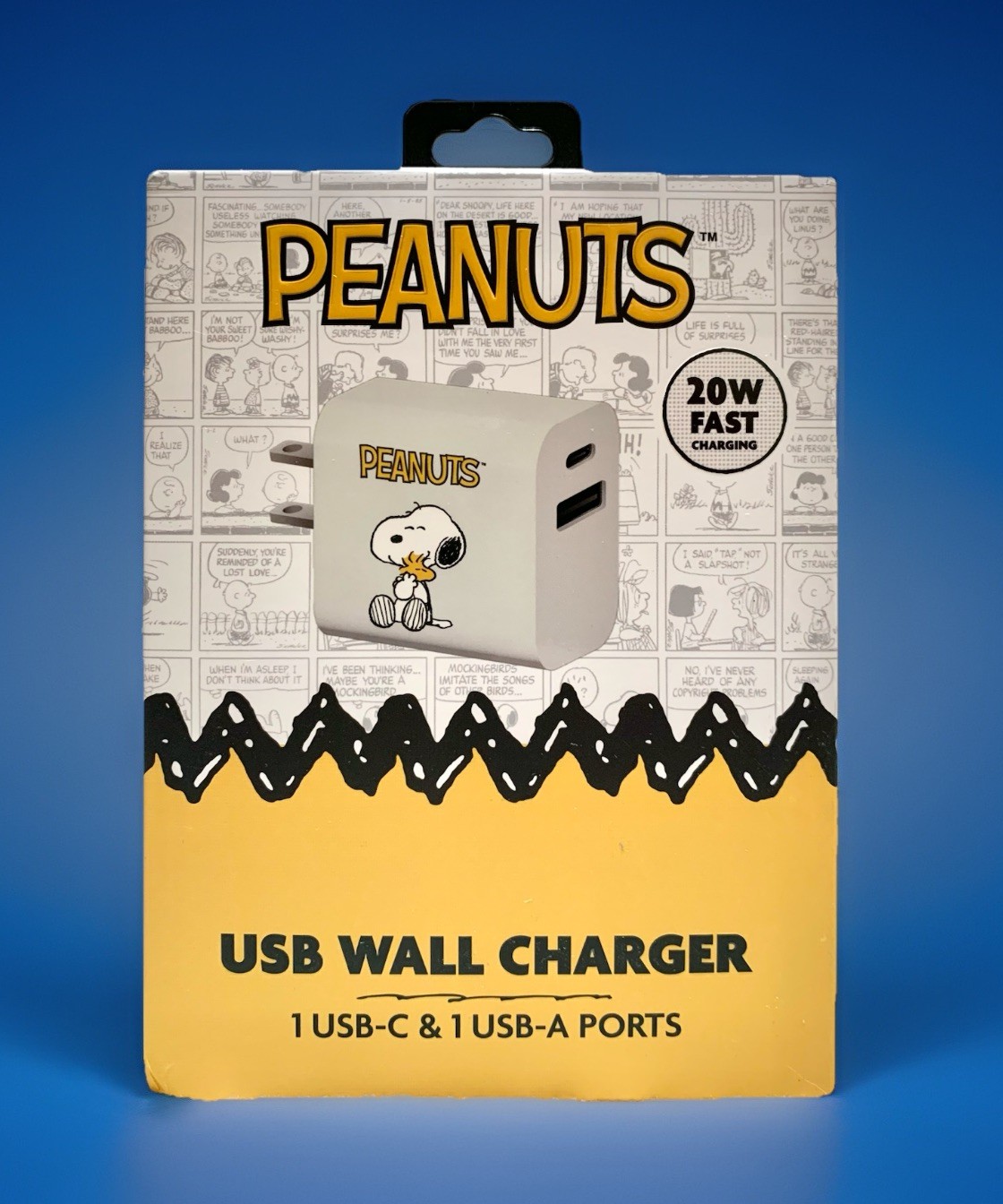 NEW Peanuts SNOOPY & WOODSTOCK 20Watt/USB-C & USB-A Ports Wall Charger