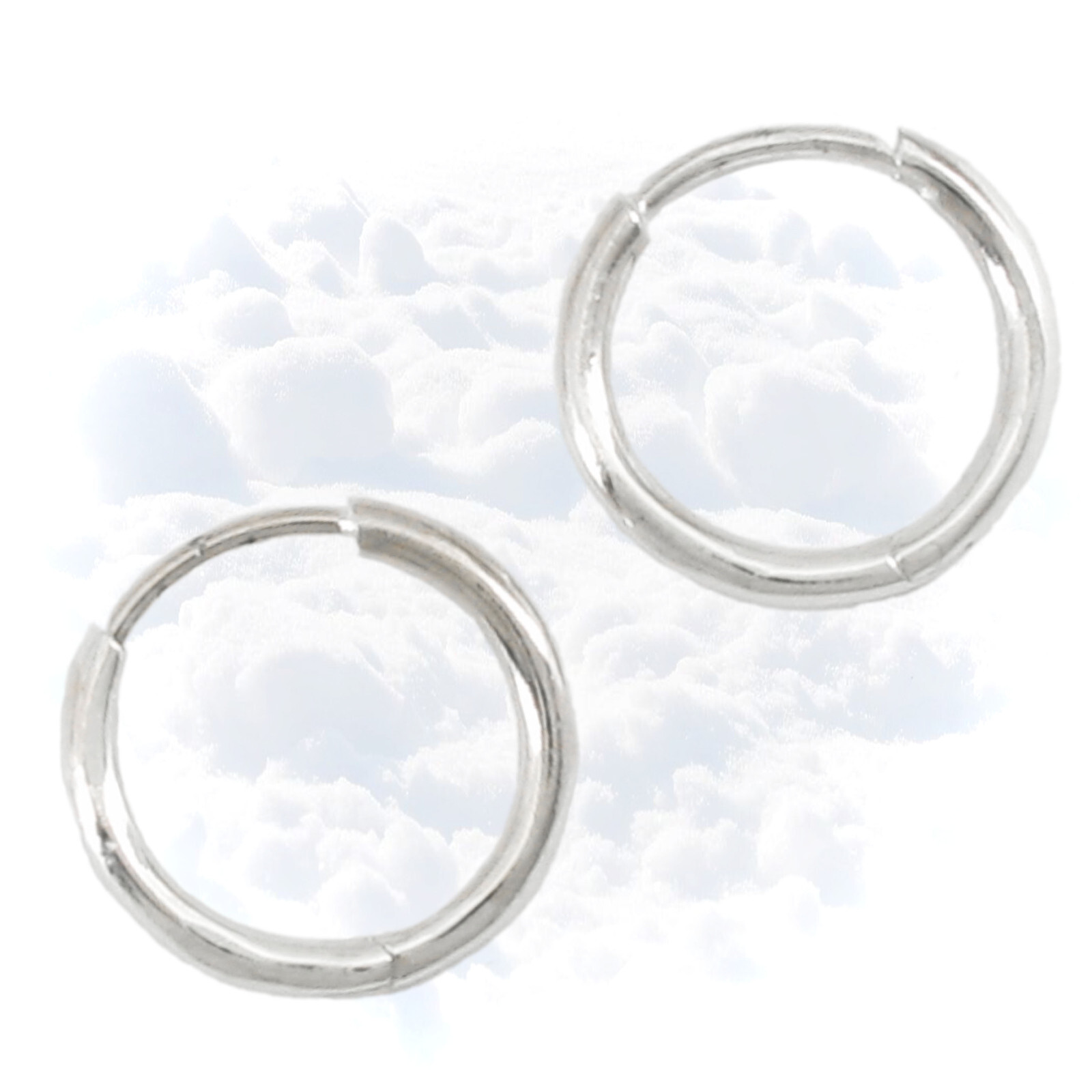 Simple Huggie 12mm Earrings SOLID '925' Sterling Silver - NEW!