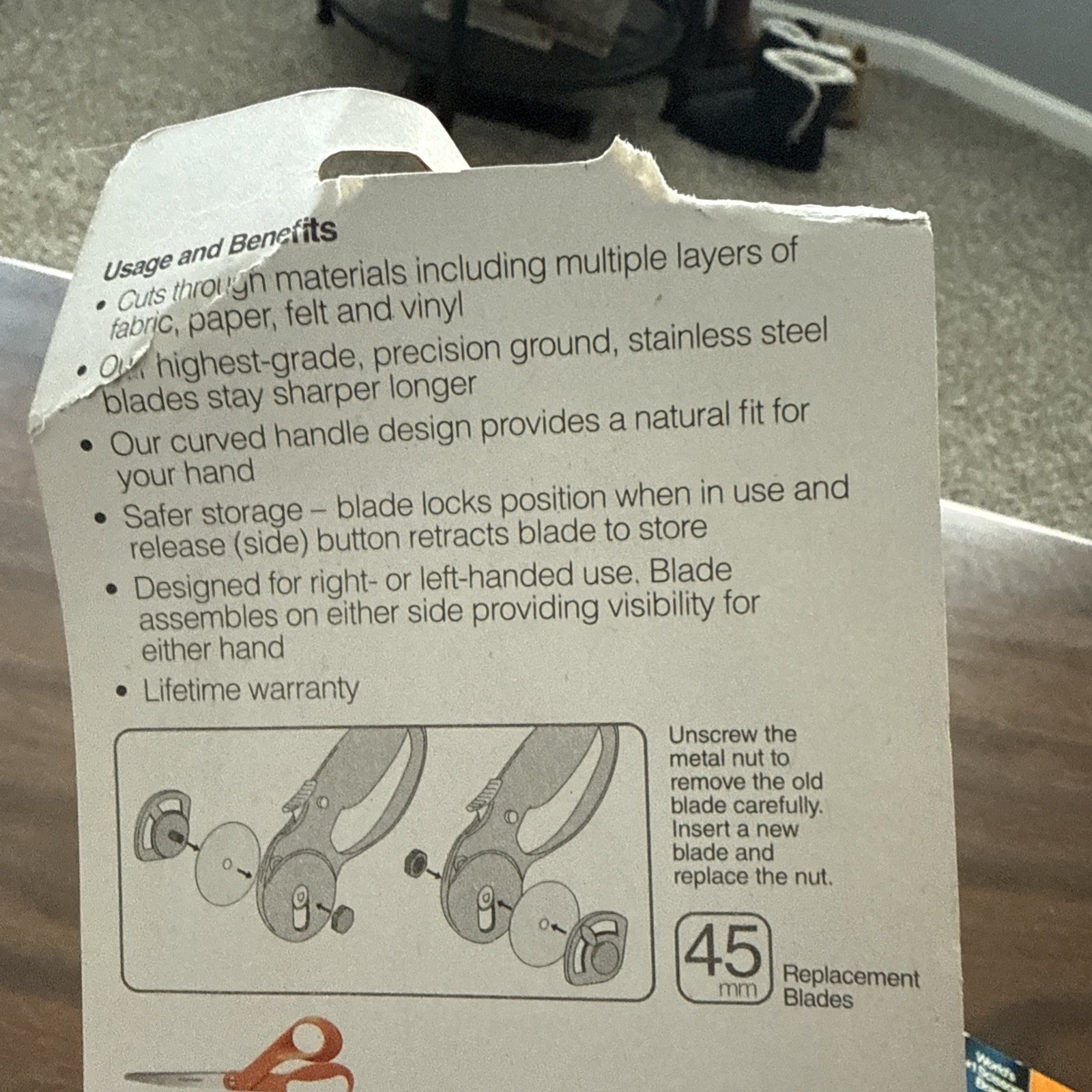 Fiskars rotary Cutter 45MM Classic Loop All-Purpose Cutting Tool +new Blade NOS