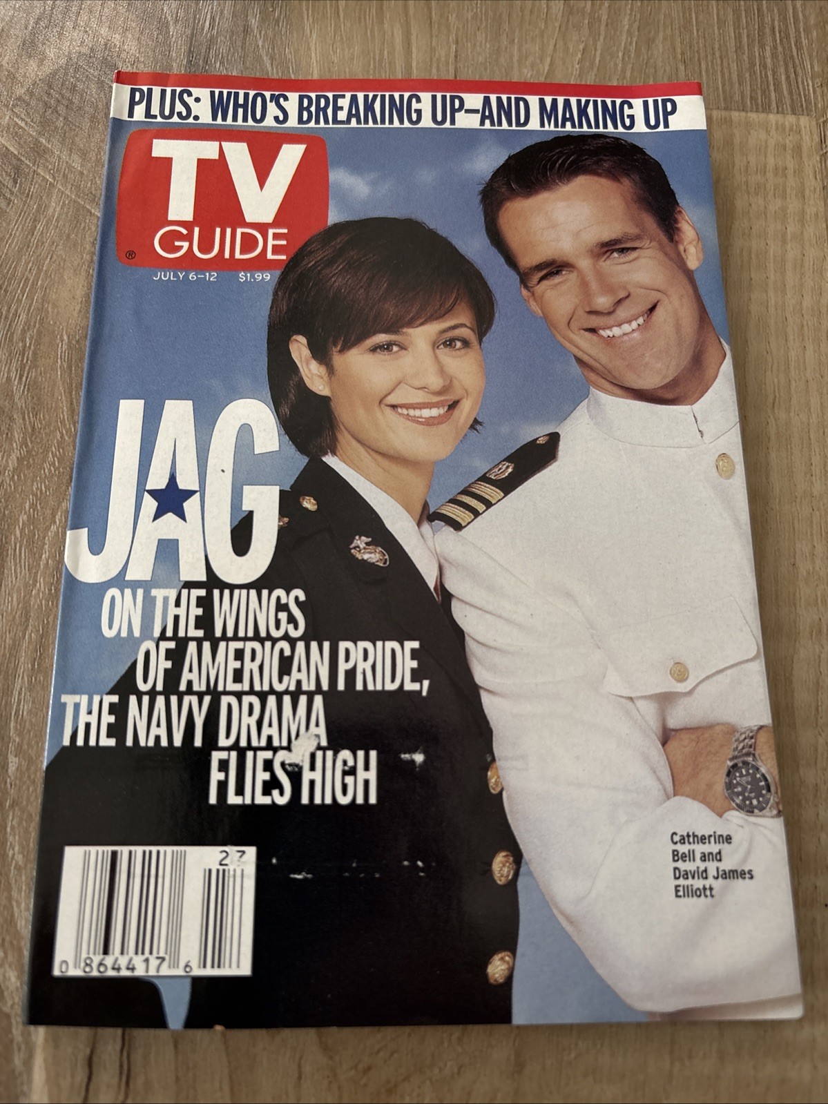 TV Guide Magazine July 6 2002 Catherine Bell, David James Elliott JAG