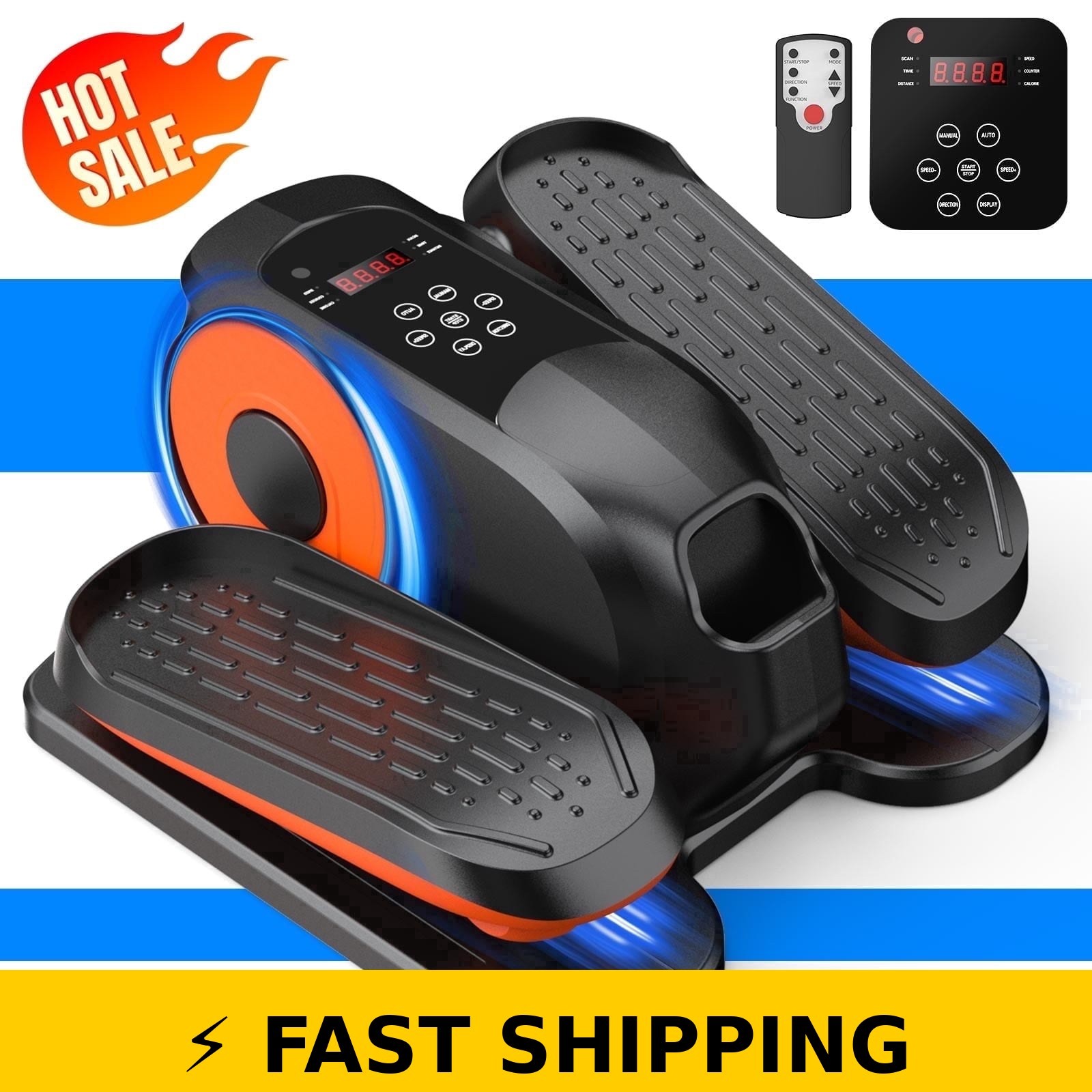 Funslim Under Desk Elliptical Exercise Machine - Quiet & Portable