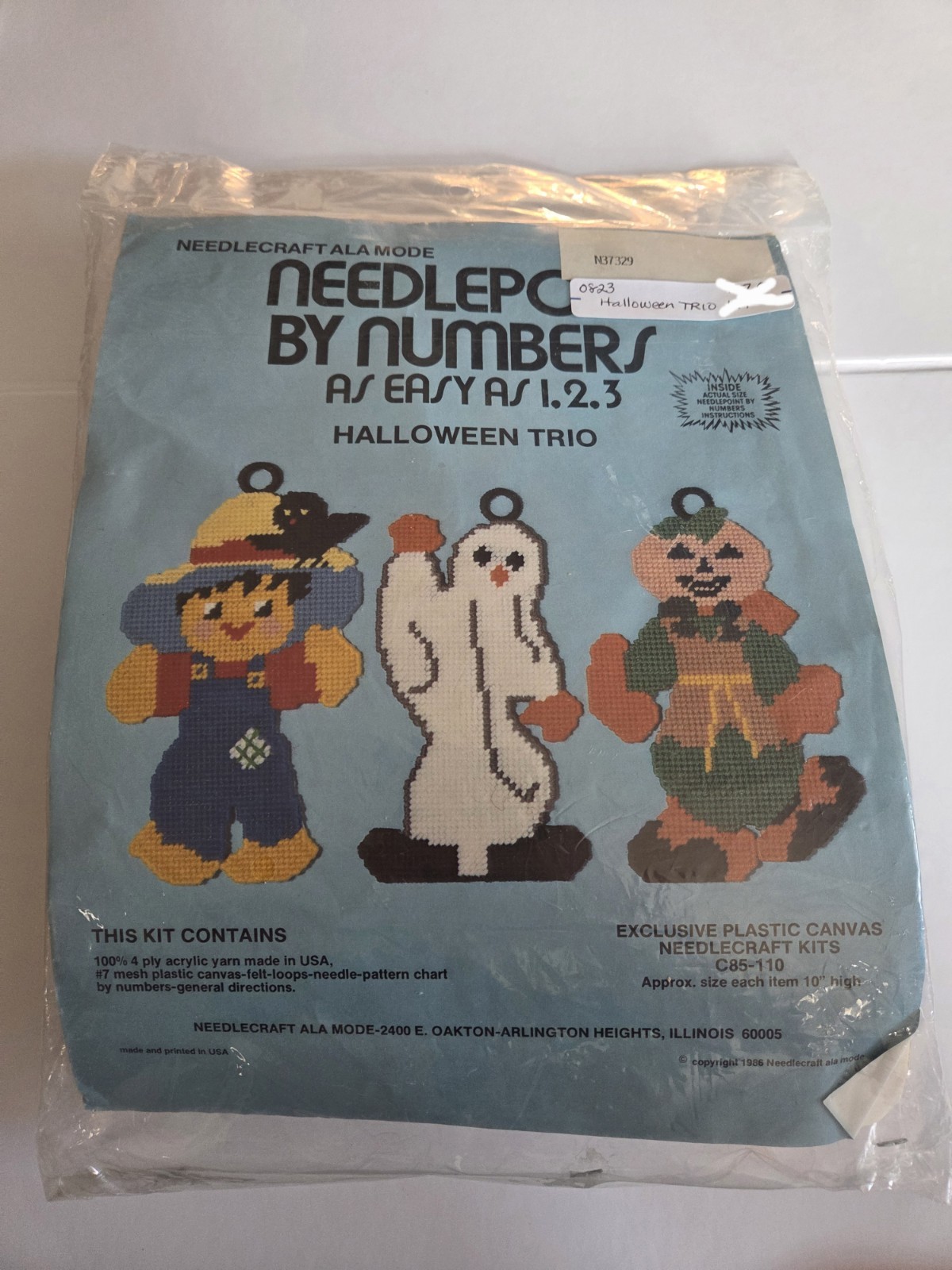 Halloween Trio Needlecraft alaMode, Ghost, Scarecrow, Pumpkin NeedlepointC85-110