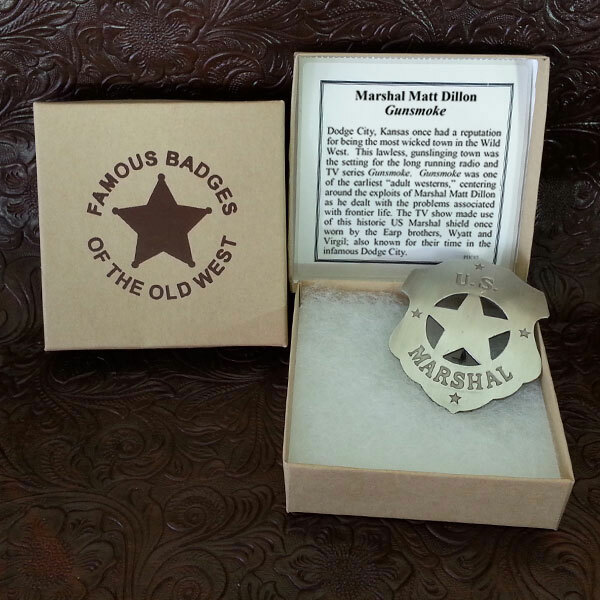 Matt Dillon REPLICA   US Marshal  Gunsmoke badge  - Boxed