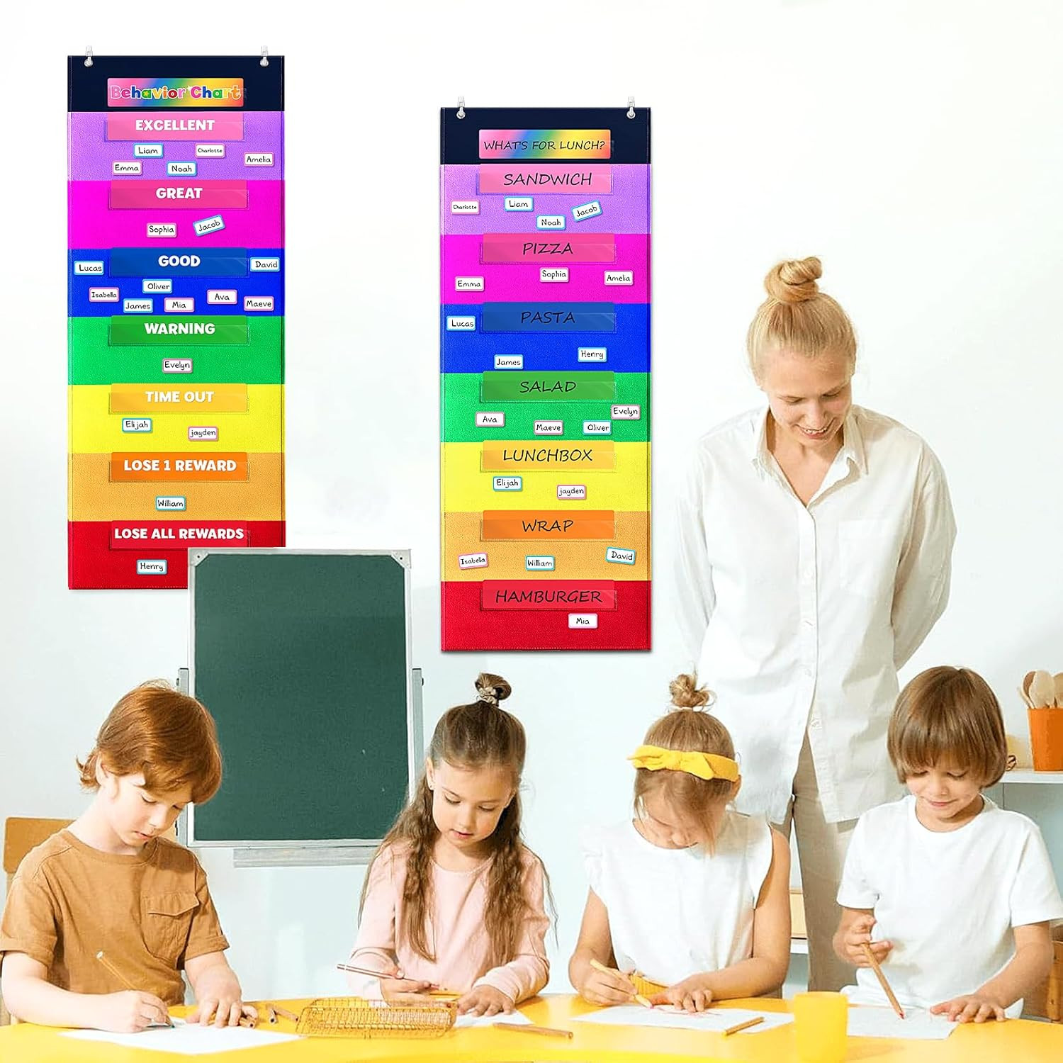Behavior Chart for Classroom 46 ½" H x 17¼" W Student Behavior Incentive Pocket