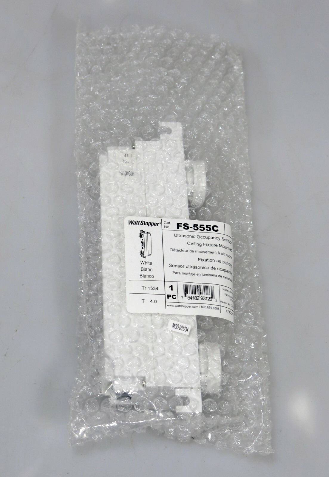 WattStopper FS-555C Ultrasonic Occupancy Sendor - Wall Fixture Mounted
