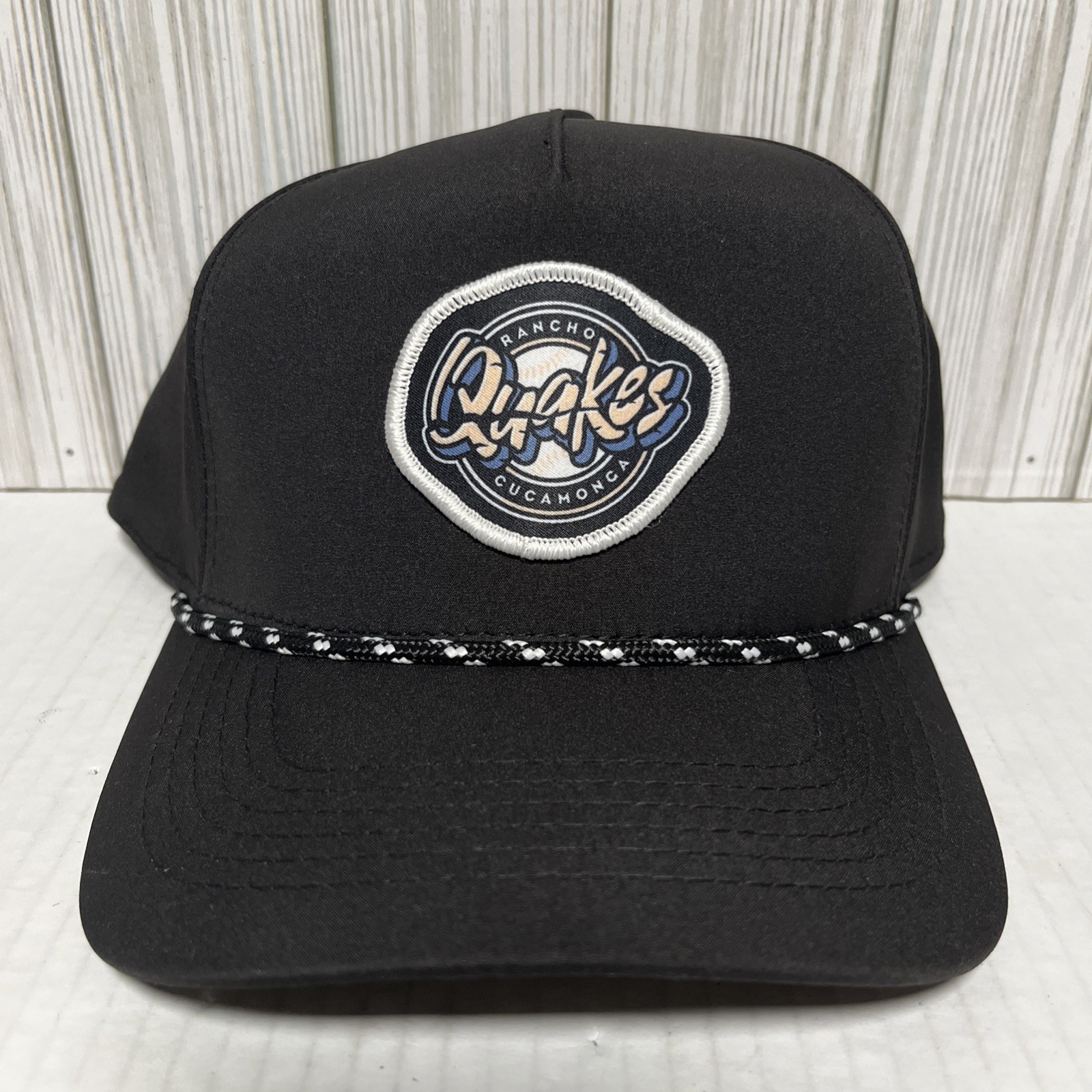 Rancho Cucamonga Quakes Hat Cap Snap Back Golfer Rope Black Outdoor Cap MiLB
