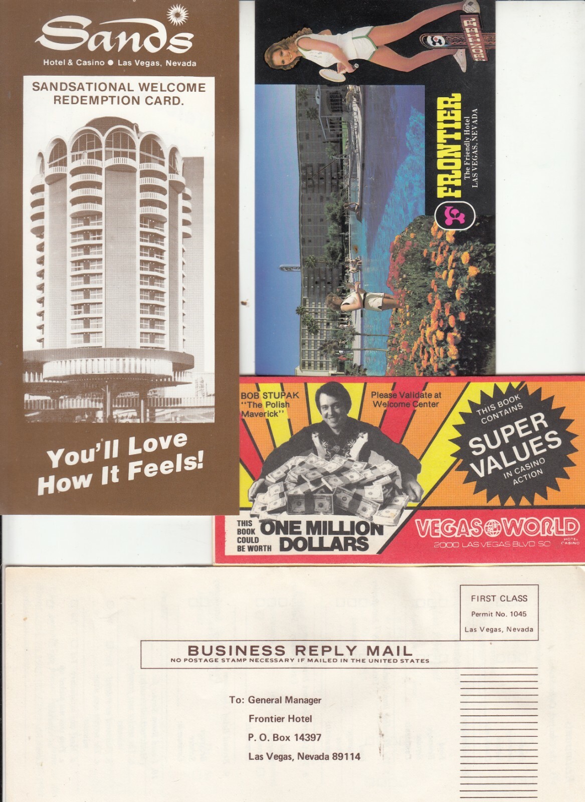 Lot of Vintage LAS VEGAS NV Travel Guides / Coupon Books / Post Card / Roulette