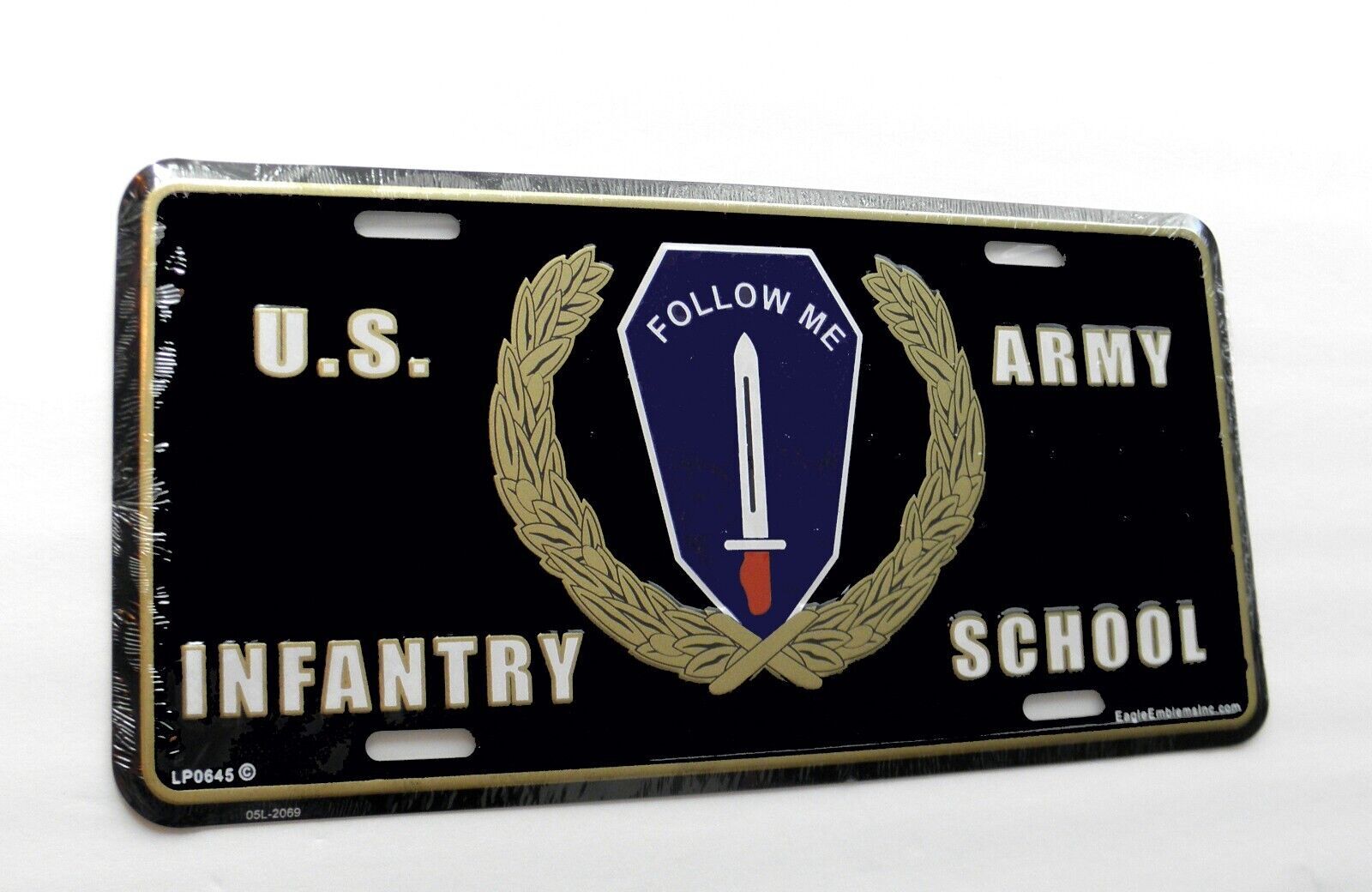Army Infantry School Metal Embossed License Plate 6 x 12 inches