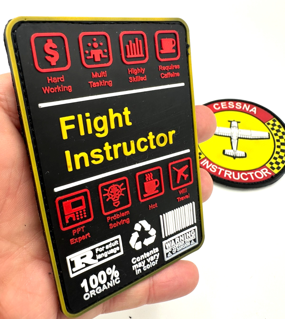 FLIGHT INSTRUCTOR /CESSNA INSTRUCTOR BUNDLE - HIGH QUALITY PVC PATCH