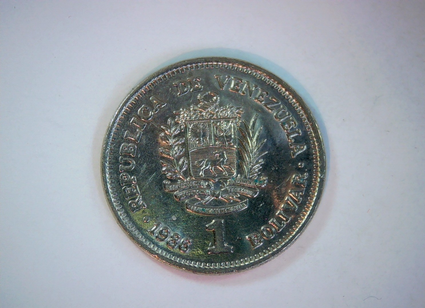 Venezuela 1986 1 Bolivar Bolívar portrait (modern bolívar series) Coin