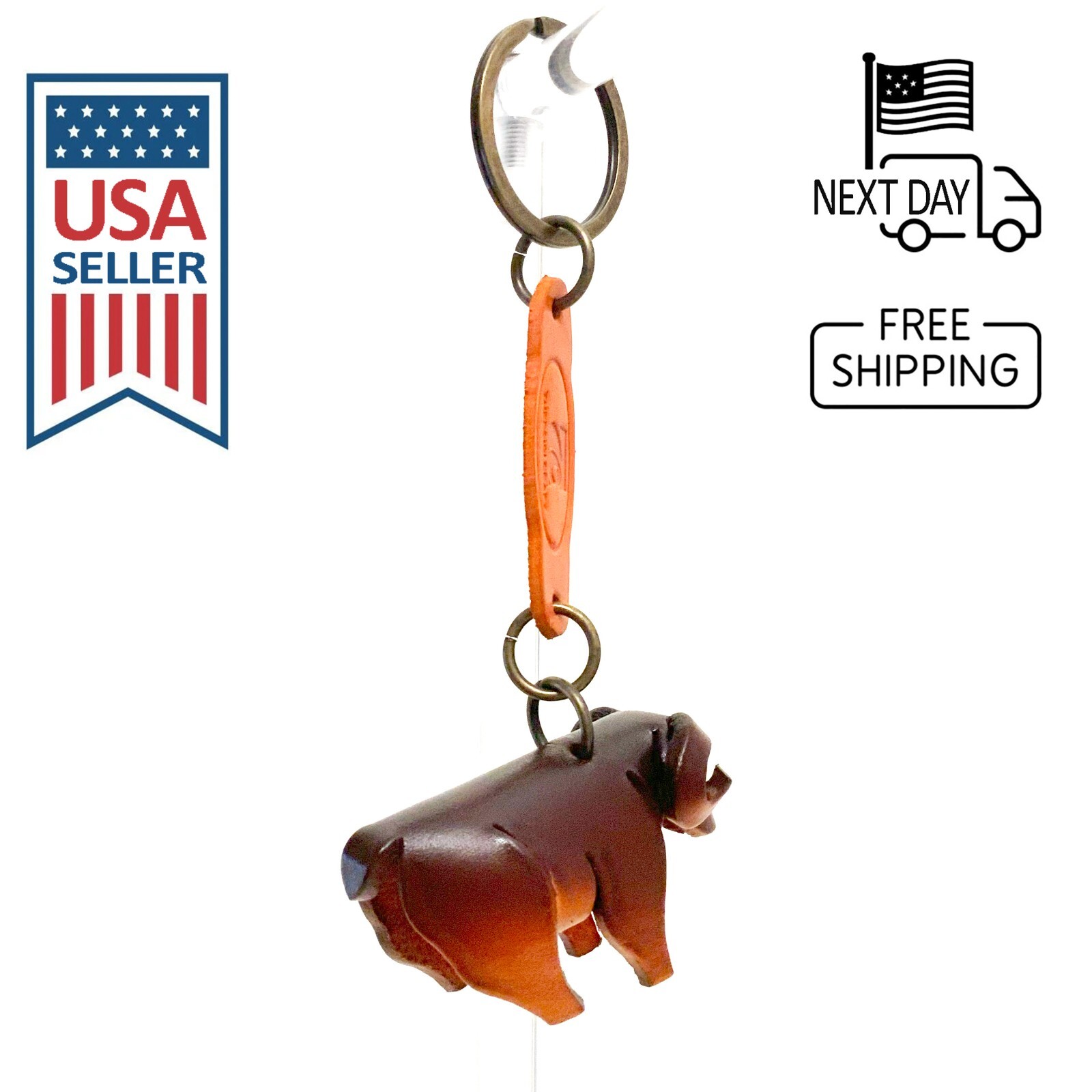Rambouillet Sheep Handmade Leather Keyring