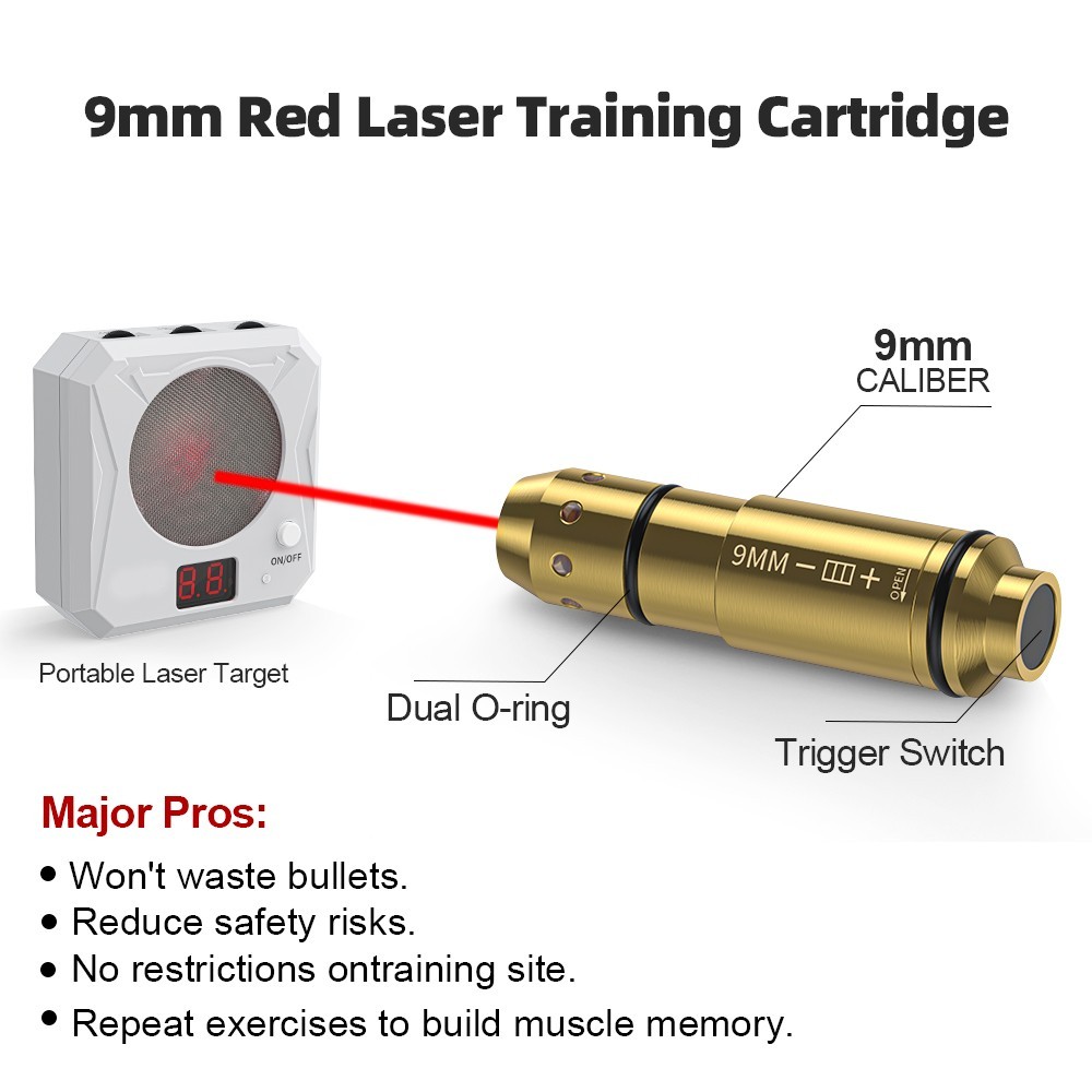 1pc 9mm Dry Fire Laser Trainer + 1pc 1352 Electronic Target