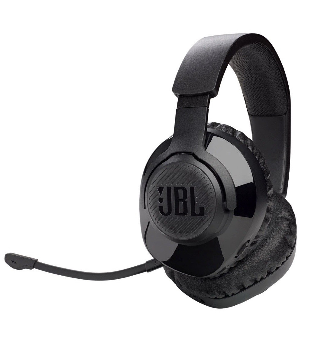 JBL Quantum 350 Over-Ear Wireless Headset Boom Mic 3.5mm Jack Black Adjustable