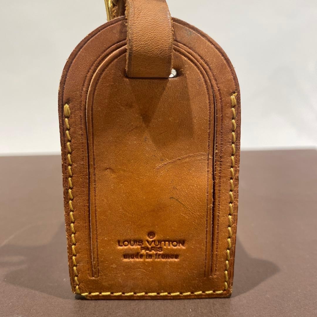 Louis Vuitton Luggage Name Tag & Poignée Set Vachetta Leather Vintage Japan
