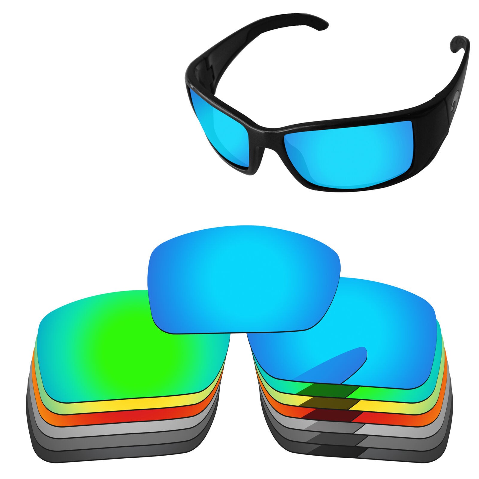 Lenslog Polarized Replacement Lenses For-Costa Del Mar Blackfin Multi-Options