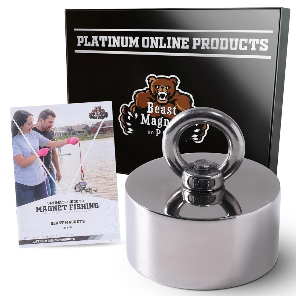 Heavy Duty 360 Degree Fishing Magnet 2000lb Pull Neodymium N52 Magnet for