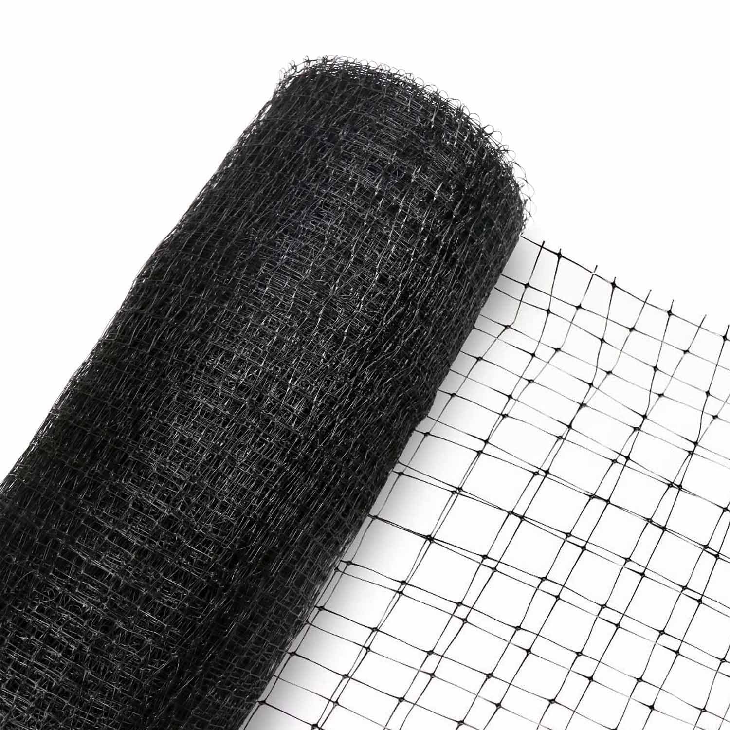 KLEWEE Bird Netting, 7.5 x 25 FT Heavy Plastic Duty Garden x 25 FT, Black