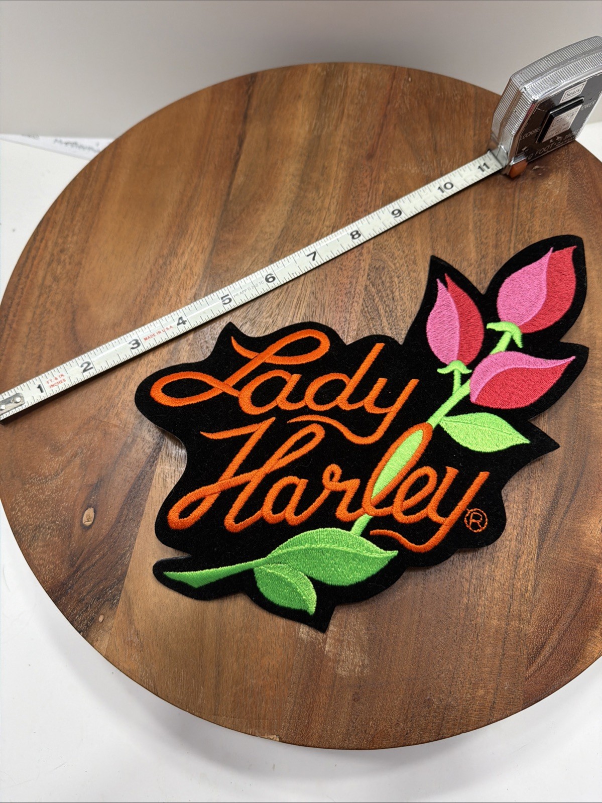 HARLEY DAVIDSON RARE LADY HARLEY ROSE BUD TULIP PATCH LG 11” x 7” NEW