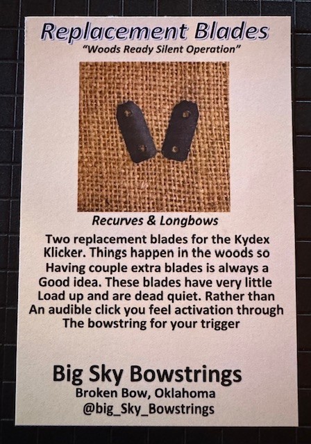 Kydex Klicker Replacement Blades, Limb clickers, Recurve Bow