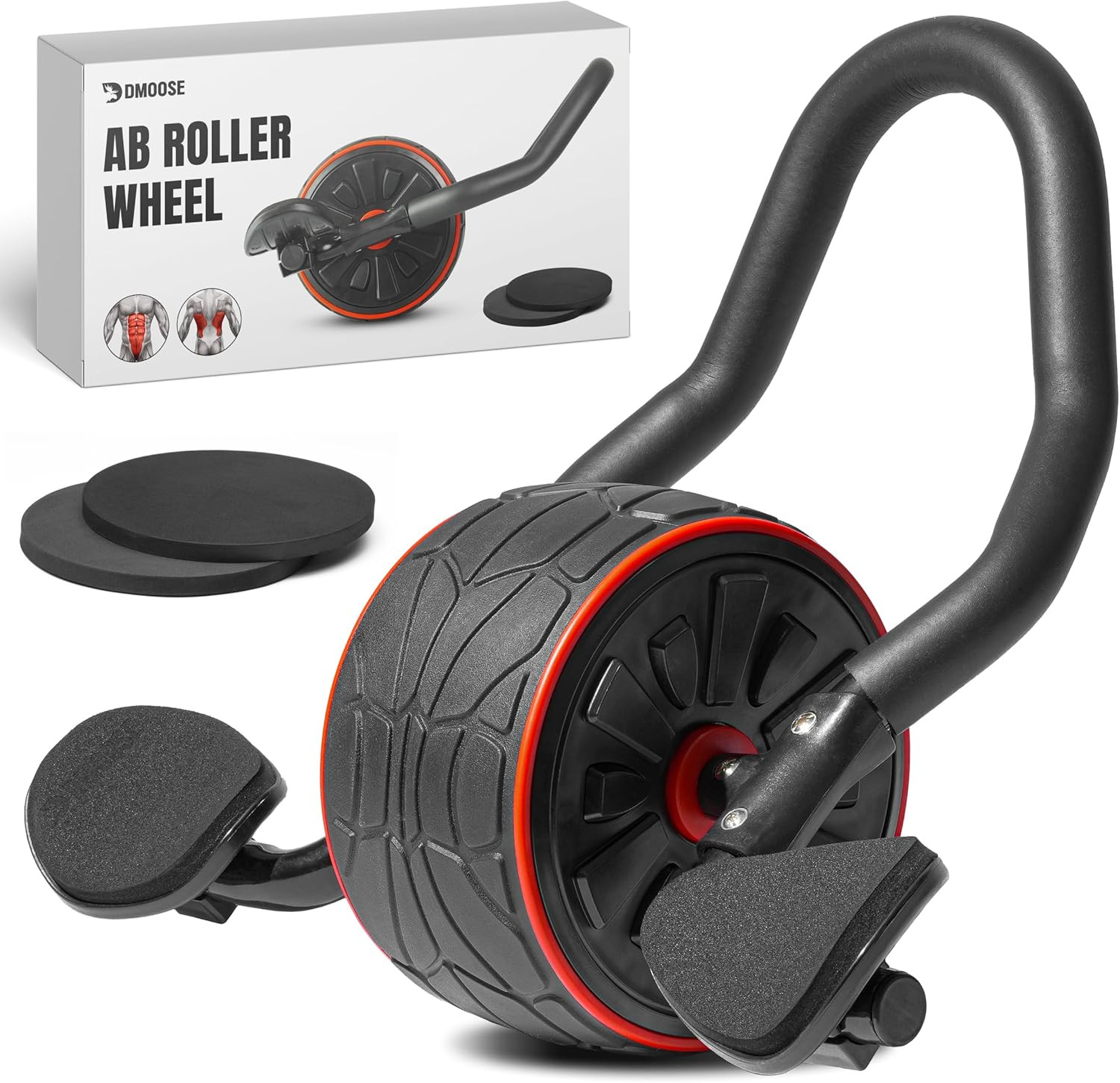 Ab Roller Wheel with Elbow Support & 2 Knee Pads - Abdominal Exercise Trainer fo