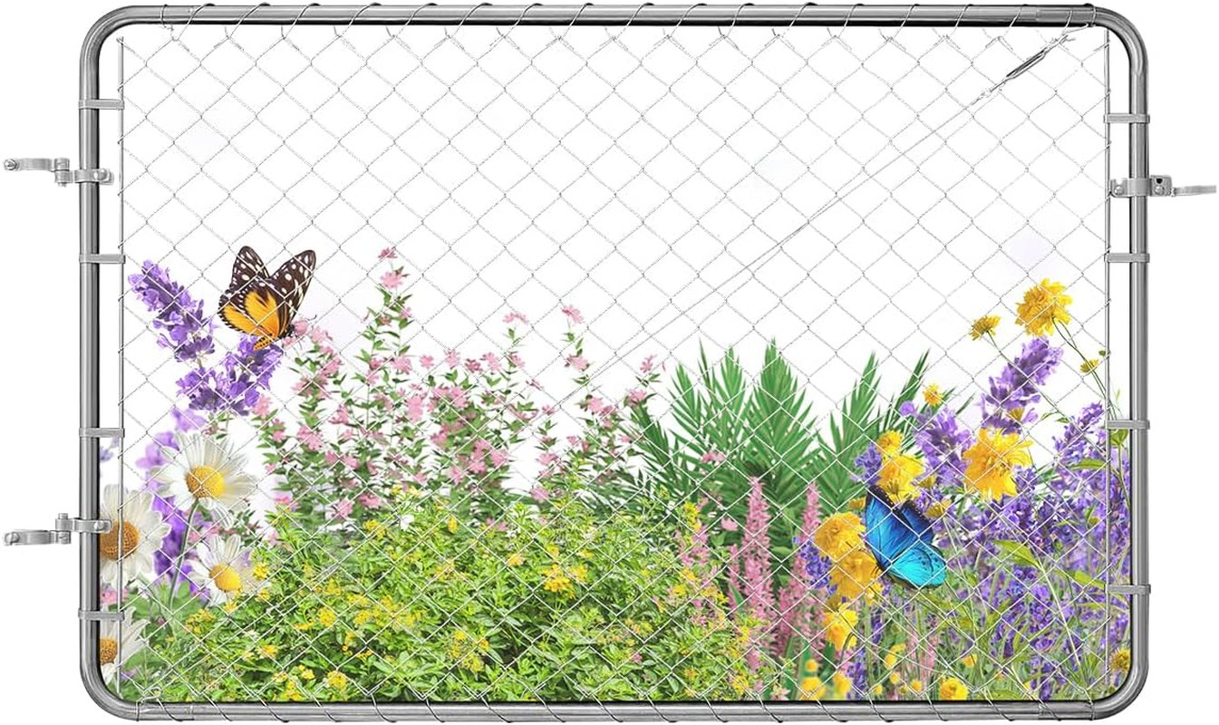 Chain Link Fence Gate, 72 X 48 In, Adjustable Chain Link Fence Panel, Fit 2.2-6