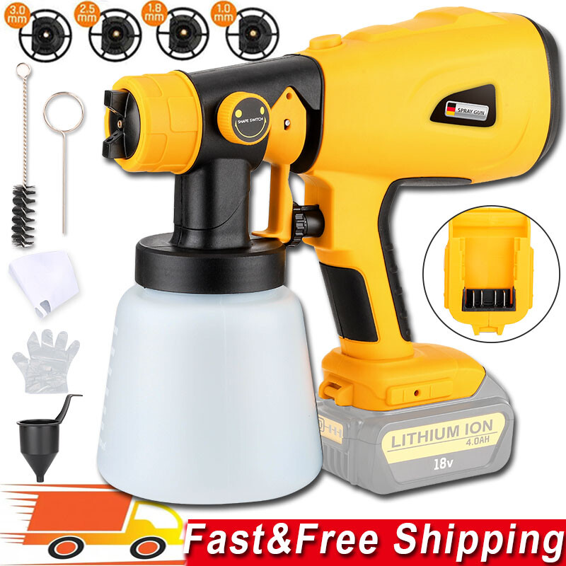 Handheld Cordless Paint Sprayer Gun for Dewalt 20V Max Battery w/Brushless Motor