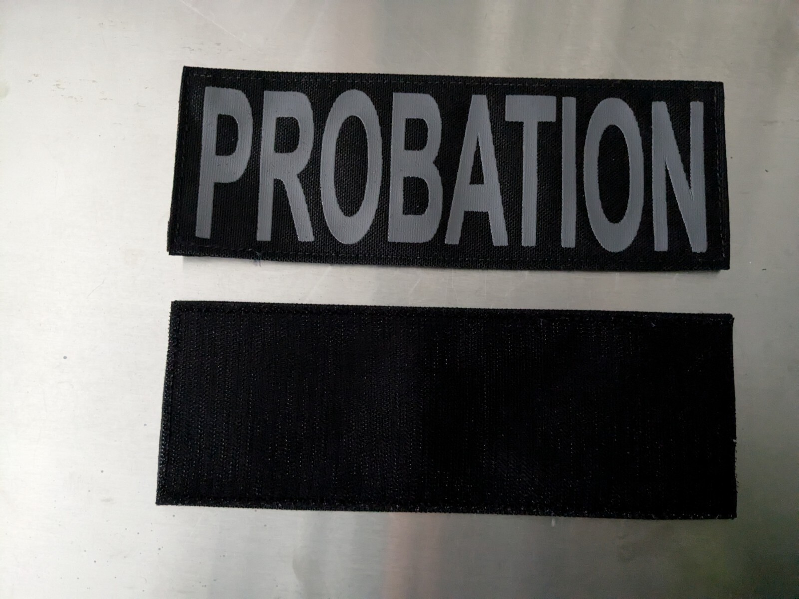 NEW 3" x 8" GREY LETTER PROBATION Hook Back Tactical Raid TACTICAL VEST ID Patch