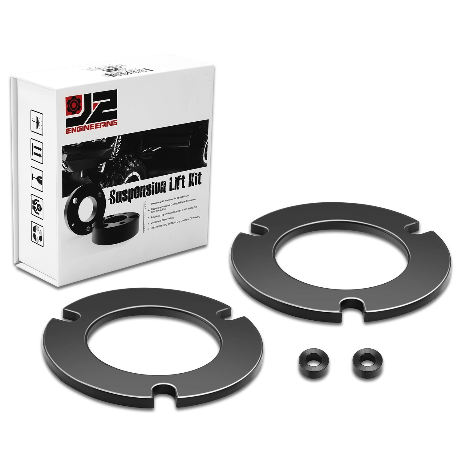 Fit 03-23 GX460 4Runner FJ Cruiser Tacoma 0.5" Lift Strut Top Mount Lift Spacers