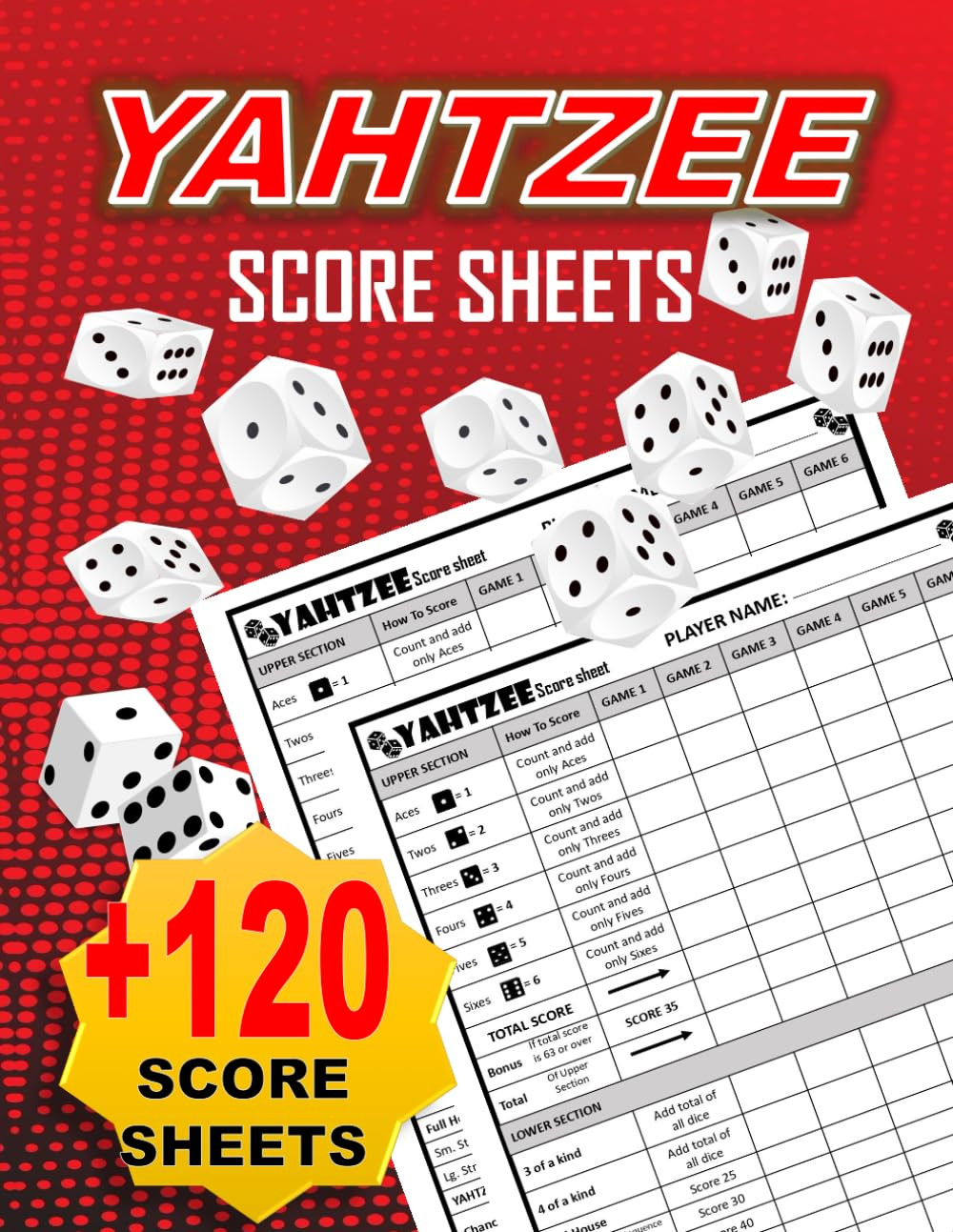 Yahtzee Score Pads: Yahtzee Score Sheets for Scorekeeping, 8.5 X 11 Inches Large