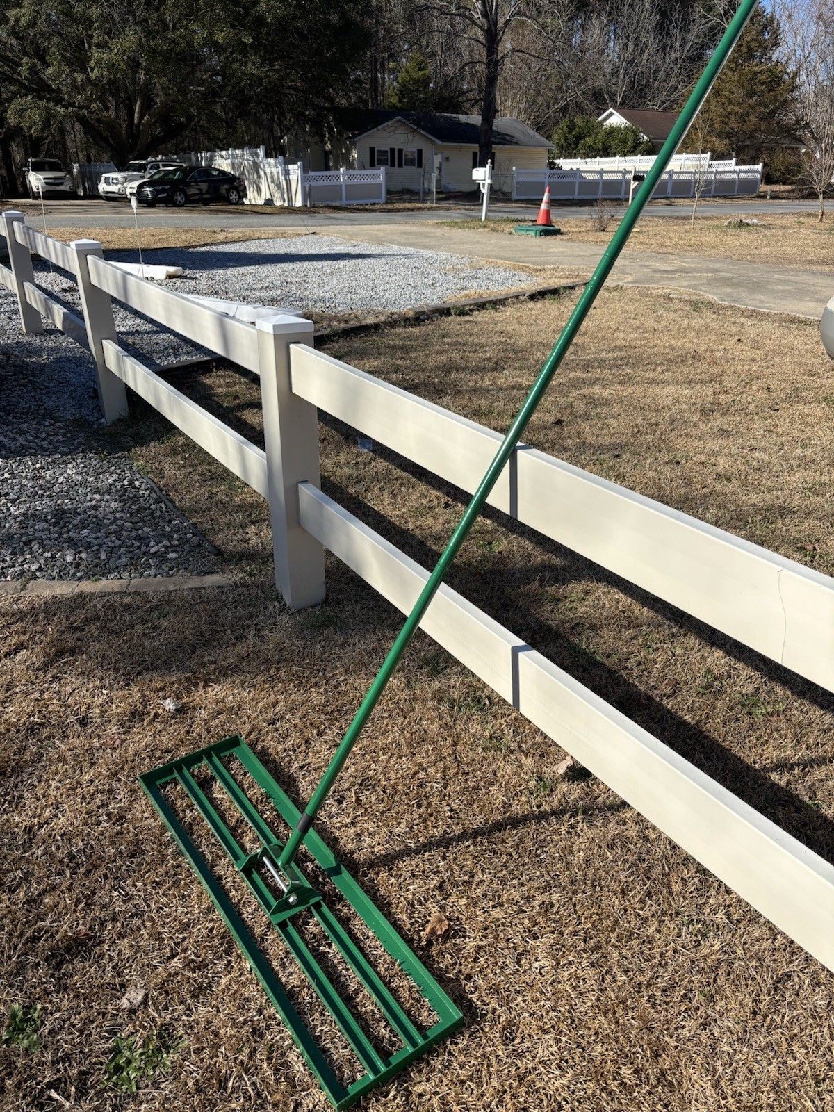 Landzie Lawn Leveling Rake - 36 Inch Wide 72 Inch Handle Powder Coated Yard